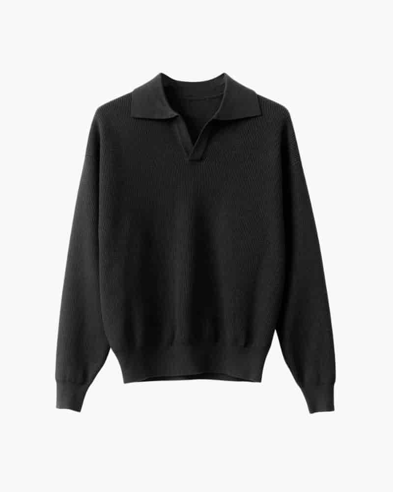 Textured Knit Polo Sweater - miniatura 3