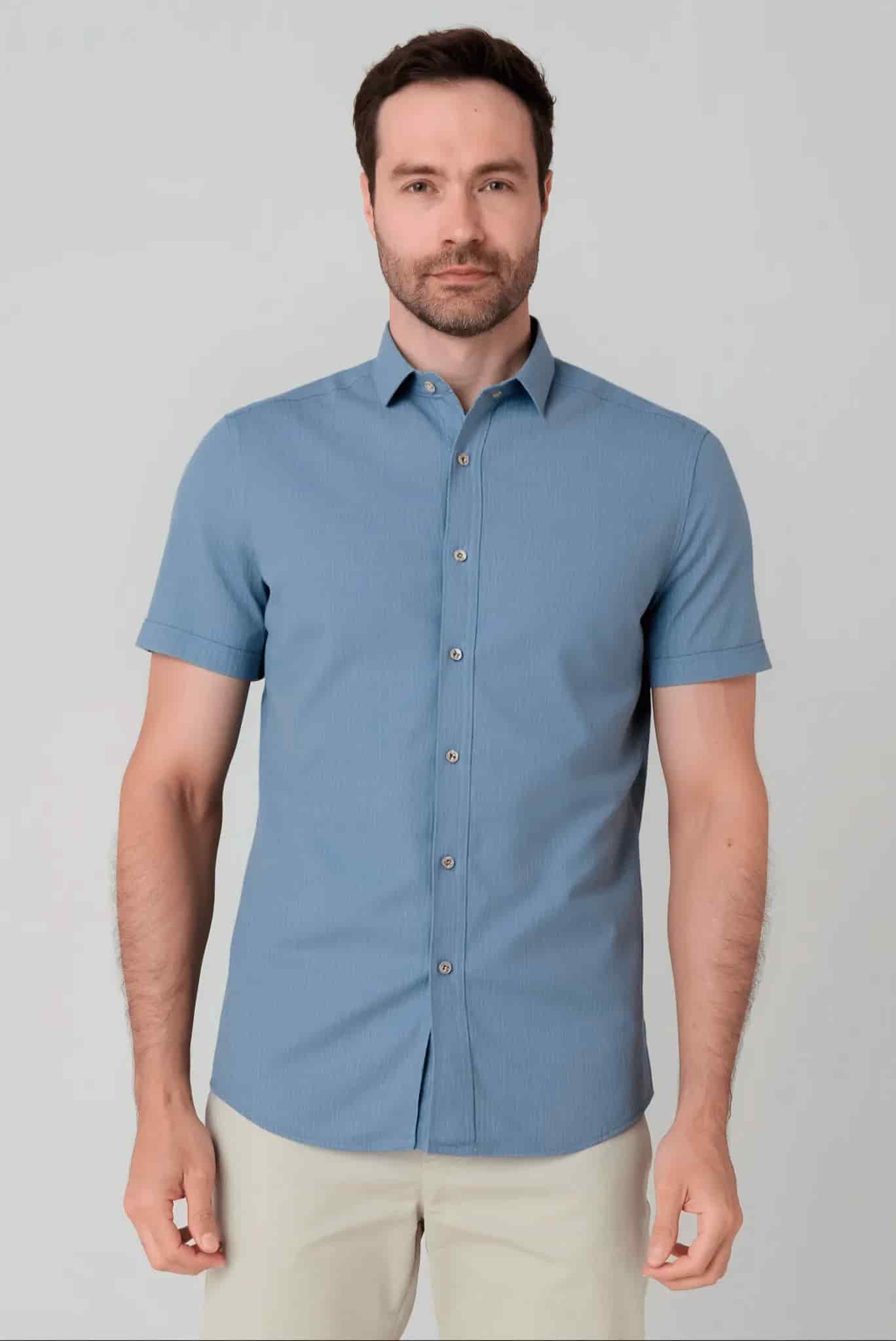 Camisa Manga Corta Jon Sonen Lino-Algodón - miniatura 1