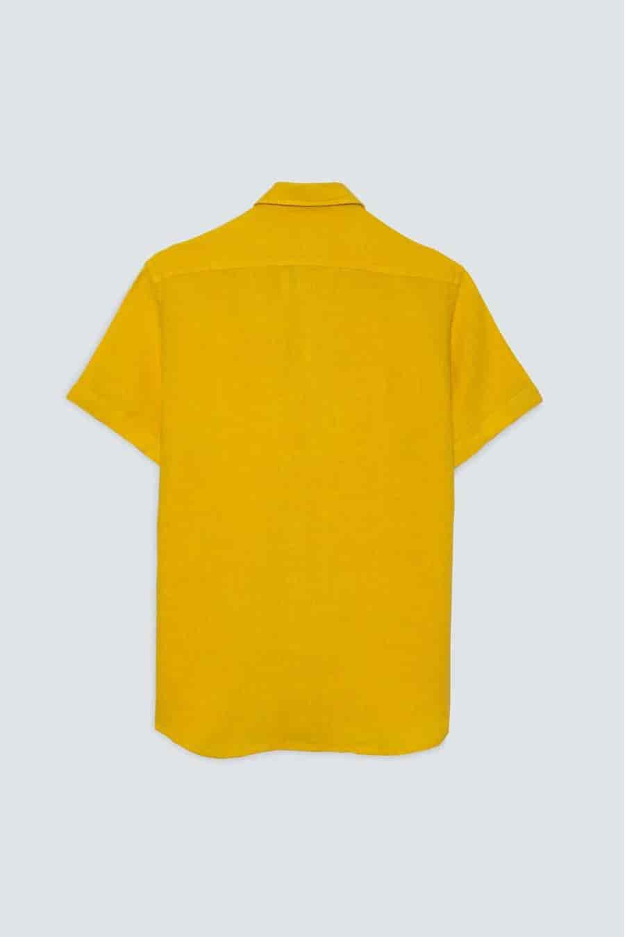 Men's linen shirt yellow fruit basic - miniatura 1