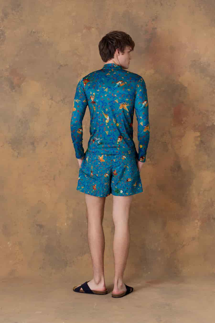 Men's beach shirt delphos teal - miniatura 5