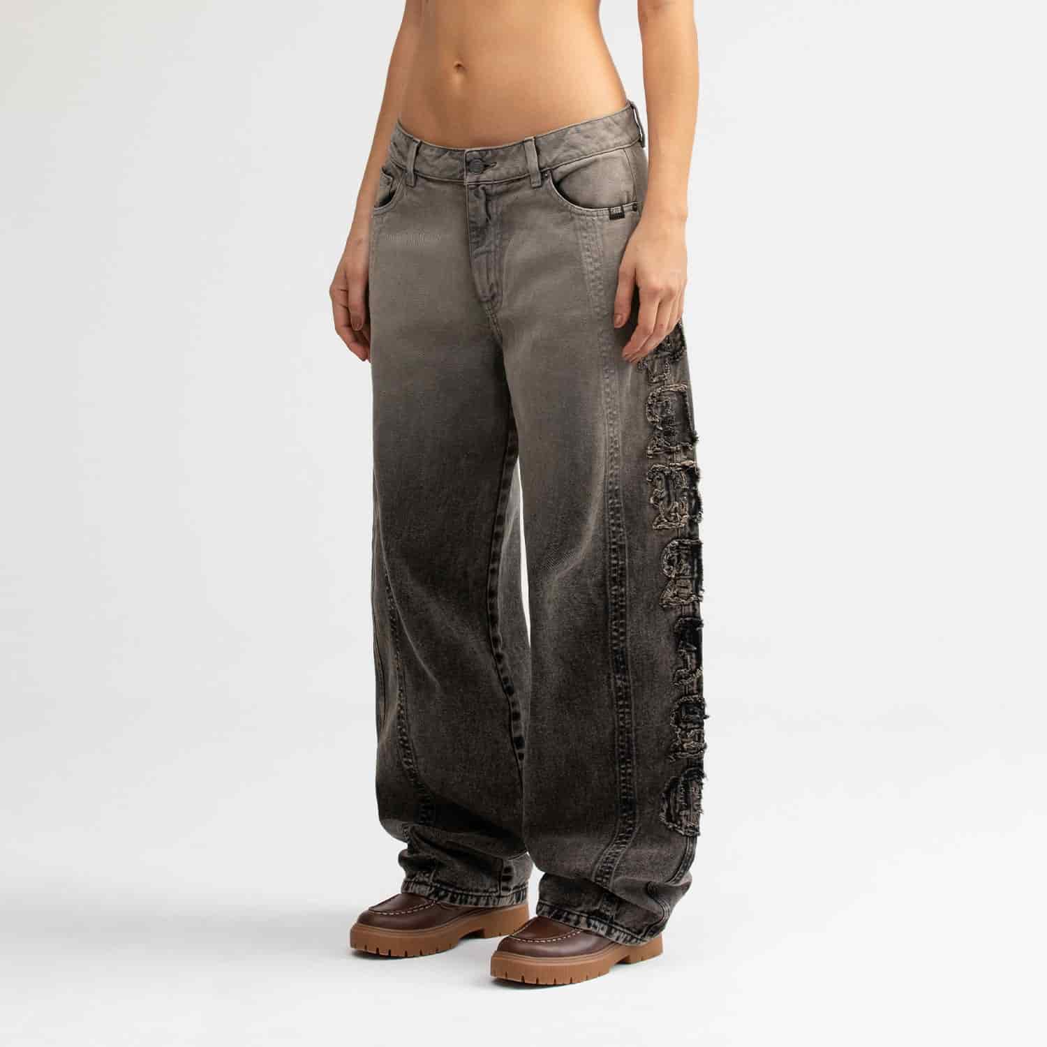 Barrel Denim Pants - Washed Black - miniatura 2