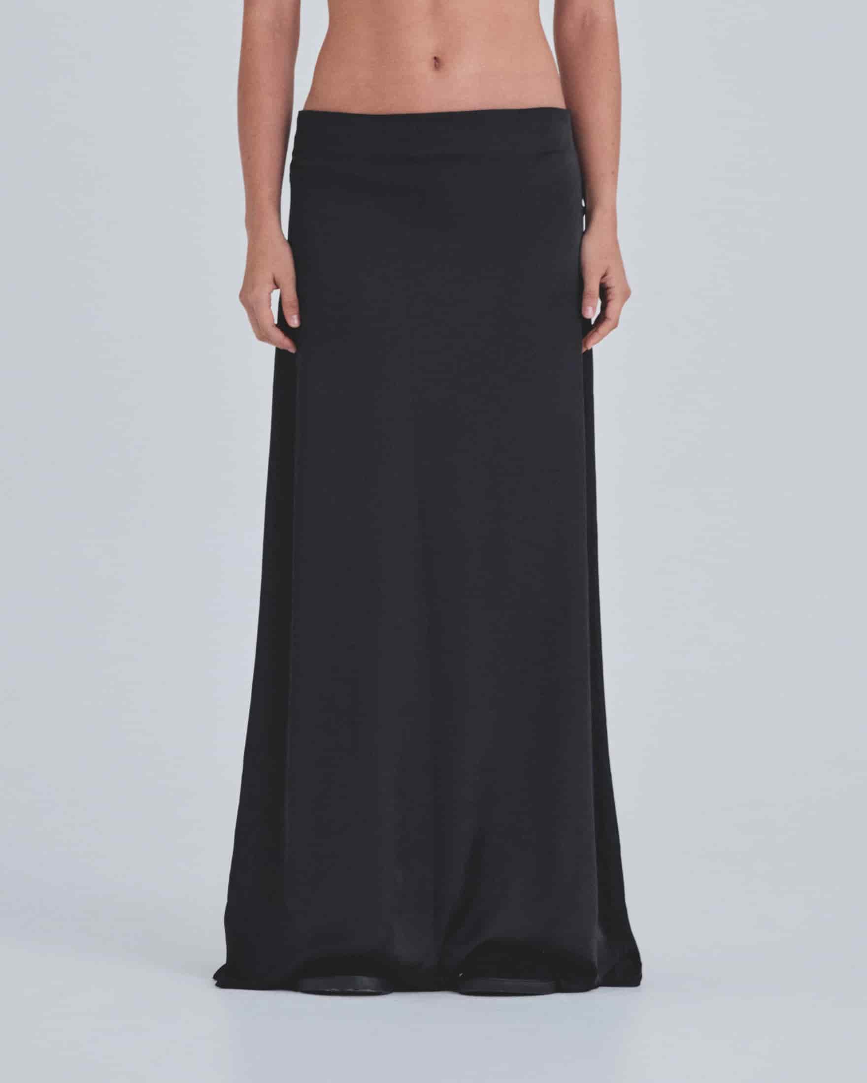 Basics Silk Long Skirt Black - miniatura 2