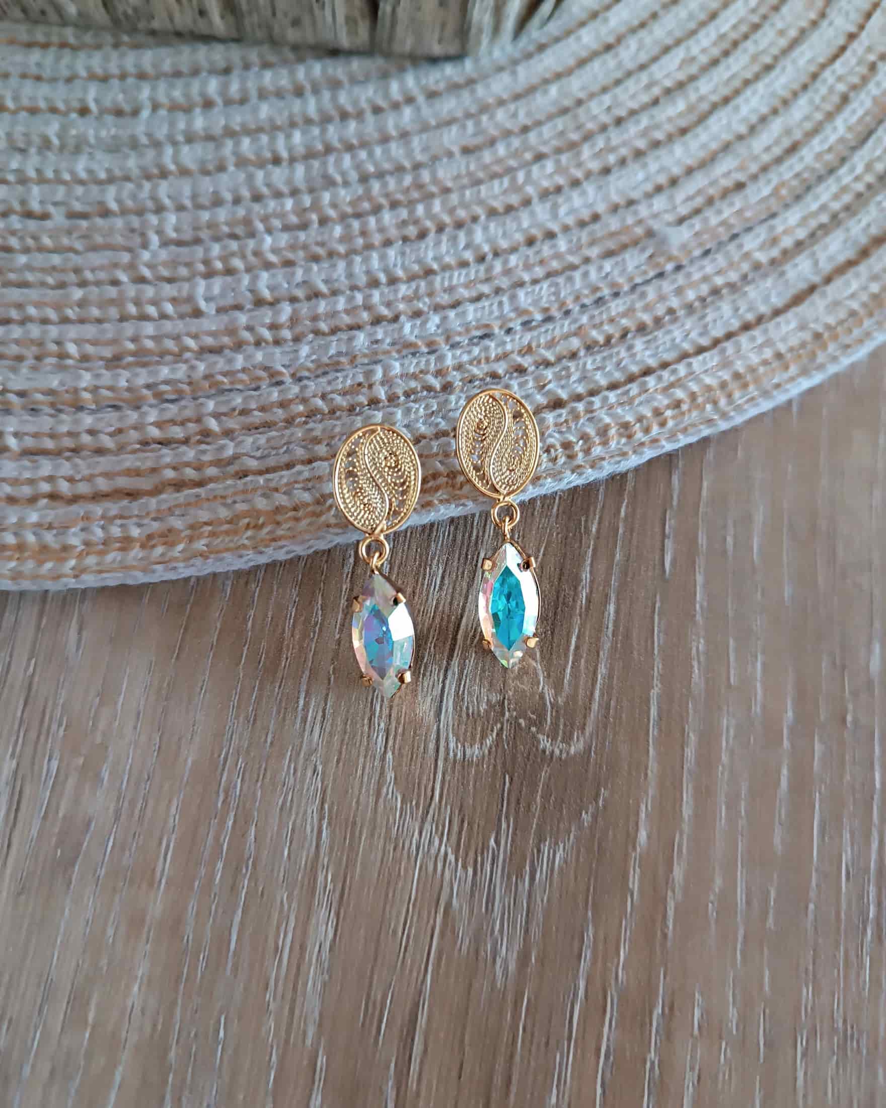 Aretes granito de café y cristal boreal - miniatura 4