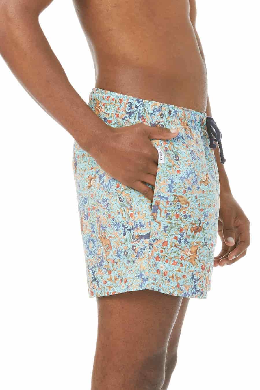 Men's swim trunk turquoise lorenzo - miniatura 13