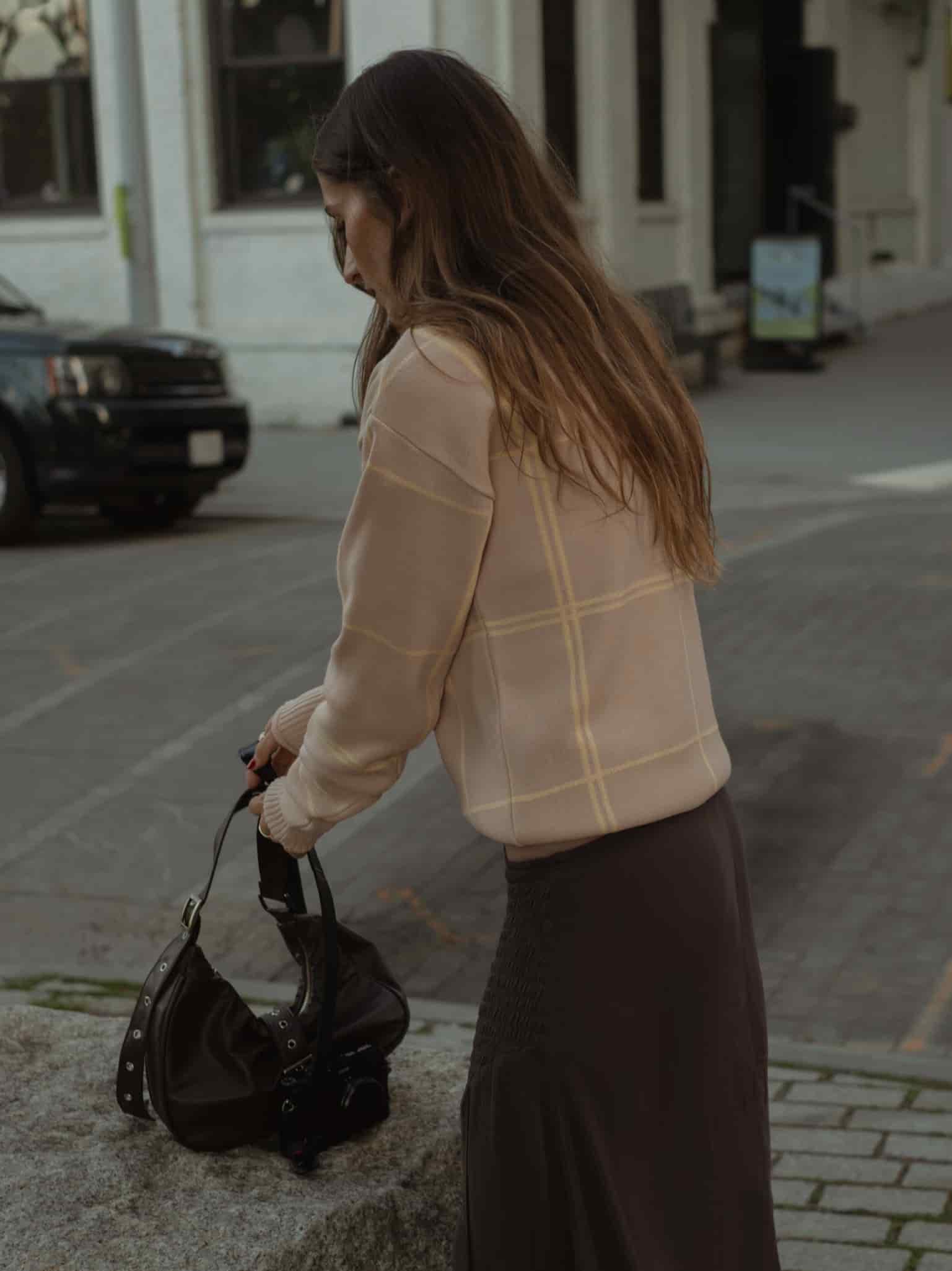 GRID SWEATER - NATURAL & CELESTIAL YELLOW - miniatura 10