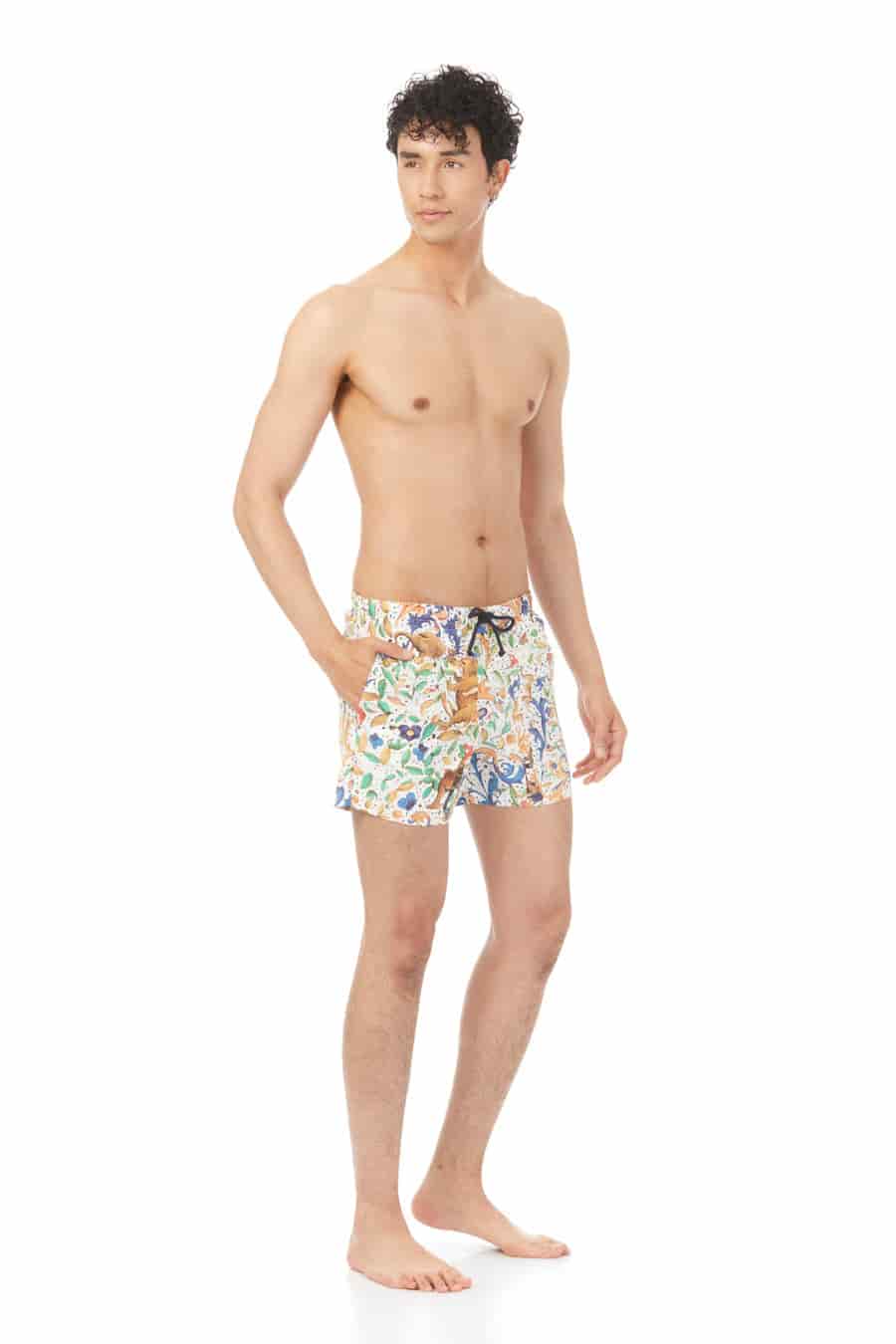 Men's swim trunk white lorenzo - miniatura 2
