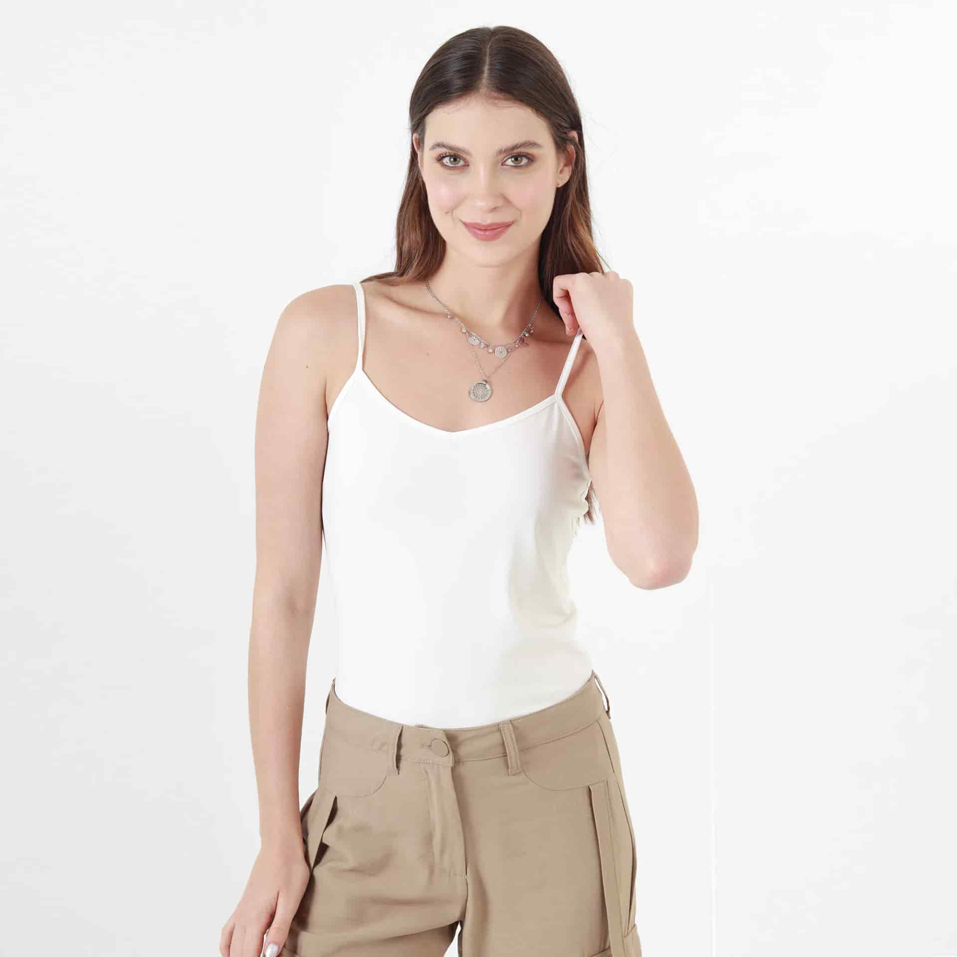 Camiseta Cuello V Manga Tiras - miniatura 1