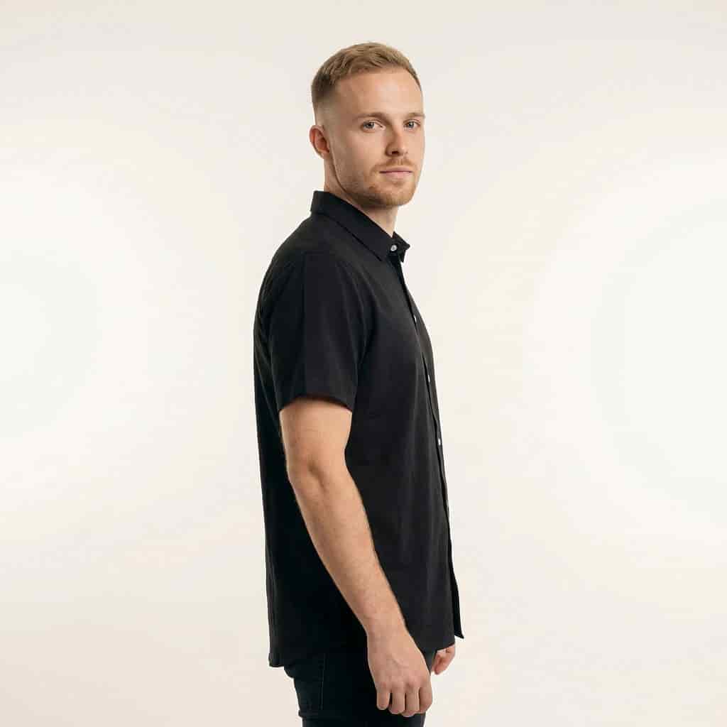 Camisa Cuello Clasico Negra JO011 - miniatura 2