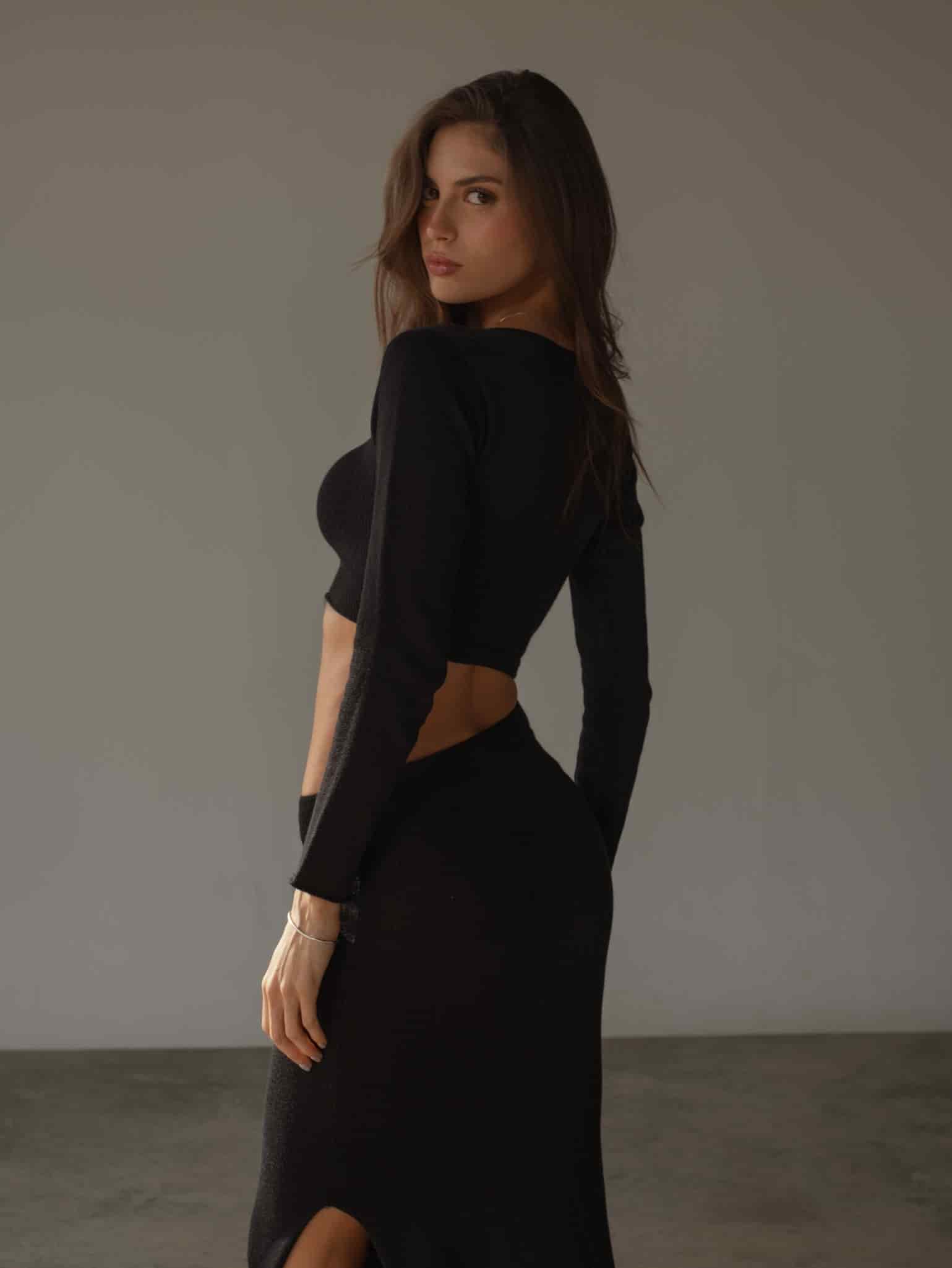 EDGE KNIT DRESS - BLACK - miniatura 9