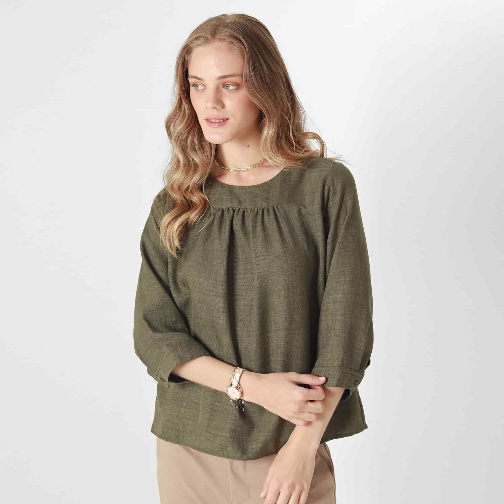 Blusa Cuello Redondo Manga 3Cuartos - miniatura 11