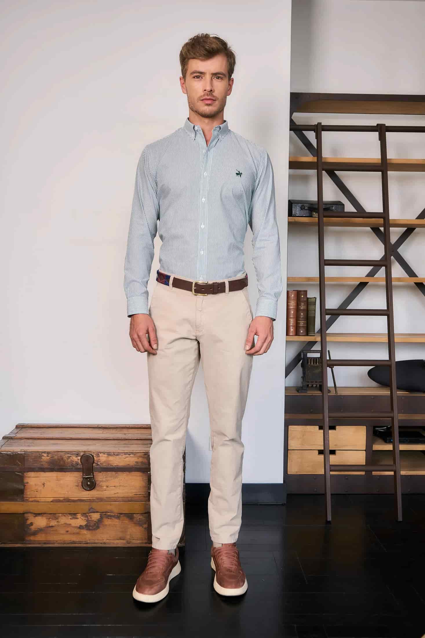Camisa Hombre Rayas verdes - miniatura 5