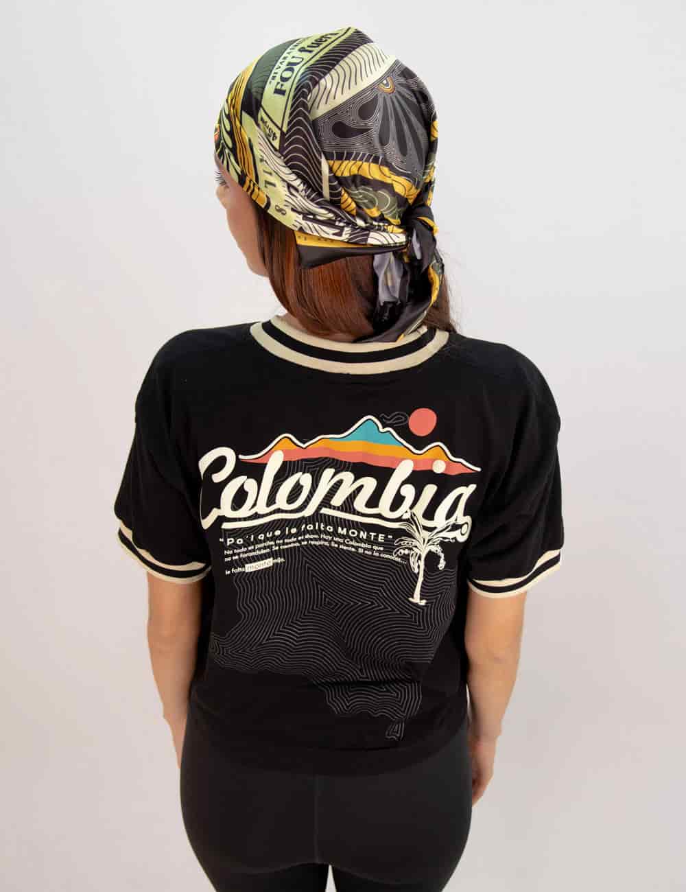 Camiseta Oversized Colombia negro Mujer - miniatura 3