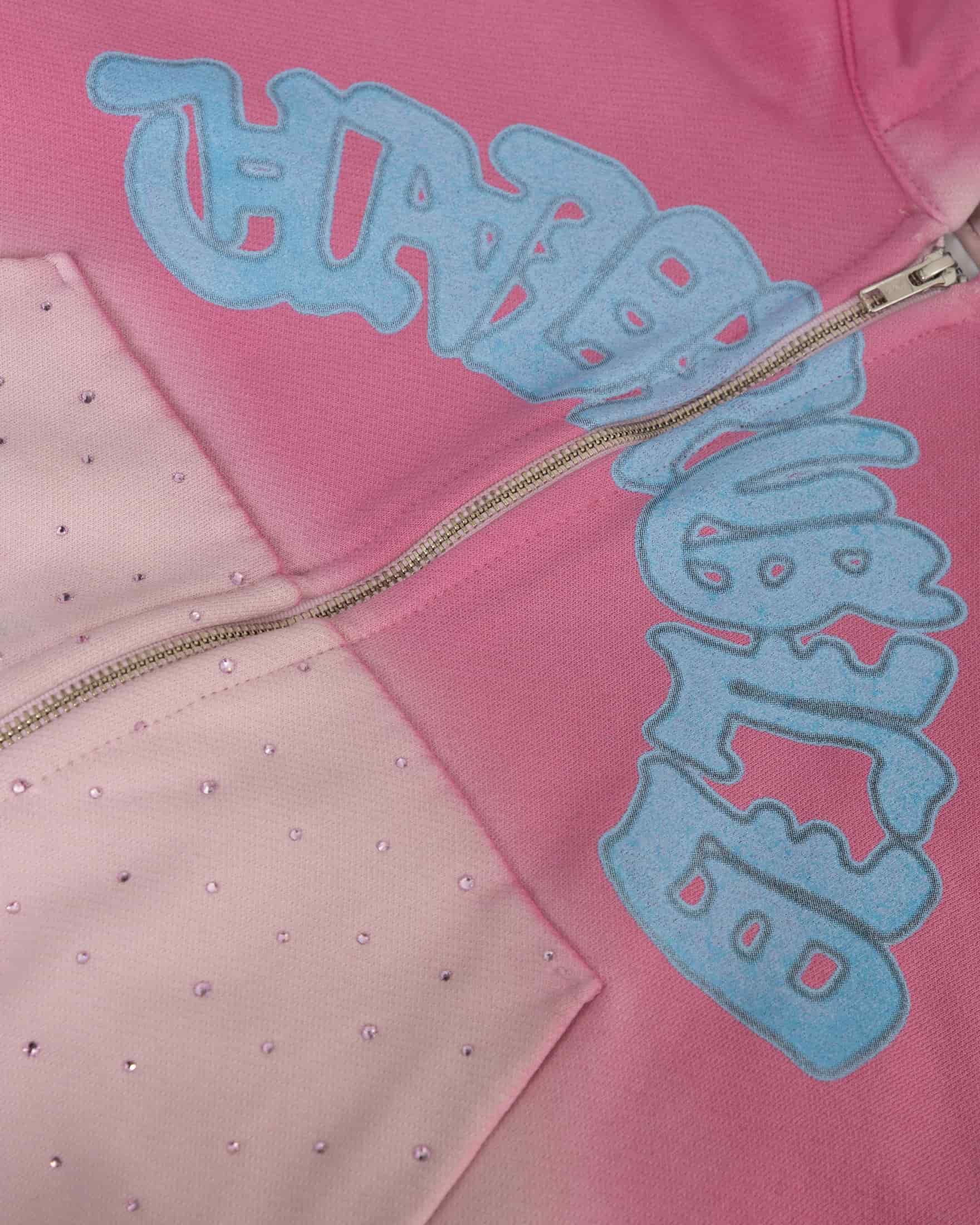 W Holy State UNDRGLD Zip Up Boxy Fit Hoodie Faded Pink - miniatura 4
