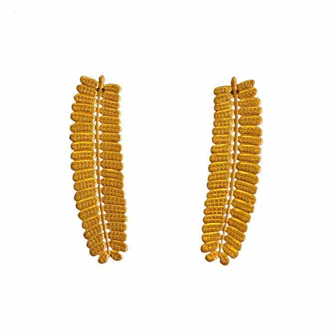 Arete grande hoja dividivi Brillo Guajiro - miniatura 1