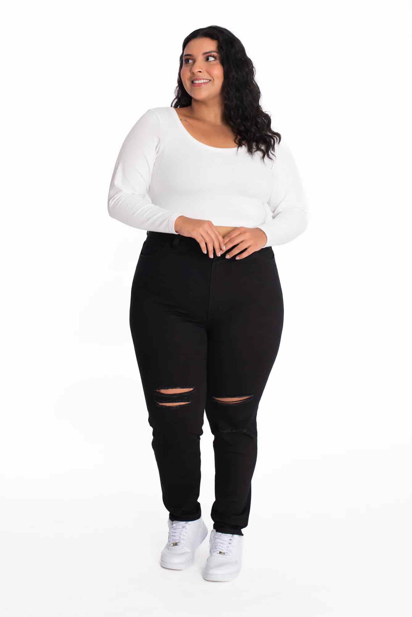 Jean Skinny Negro Rotos 409 - miniatura 10