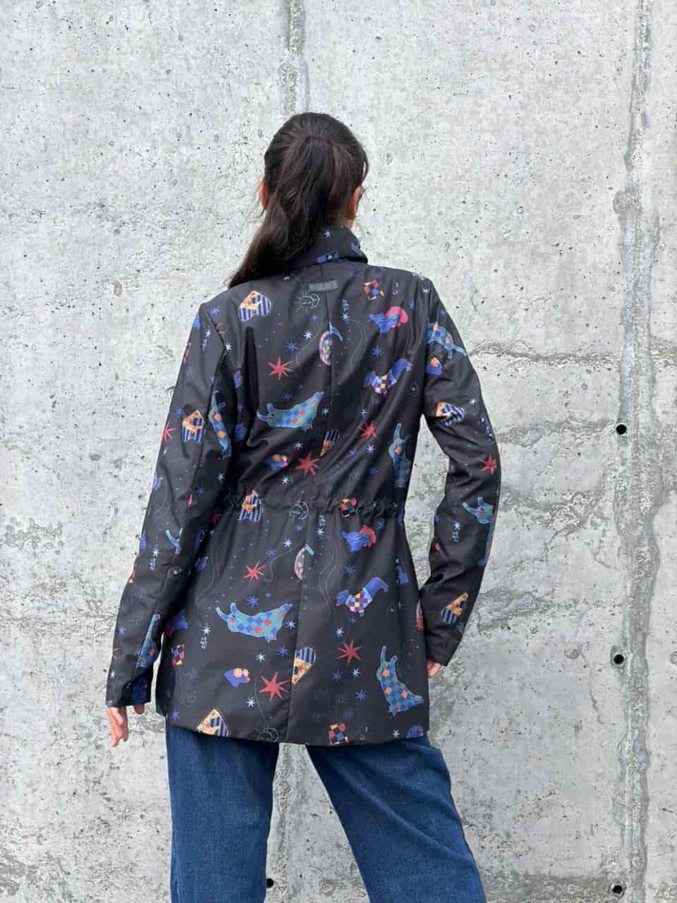 Chaqueta Parka Estampada Negra - miniatura 5