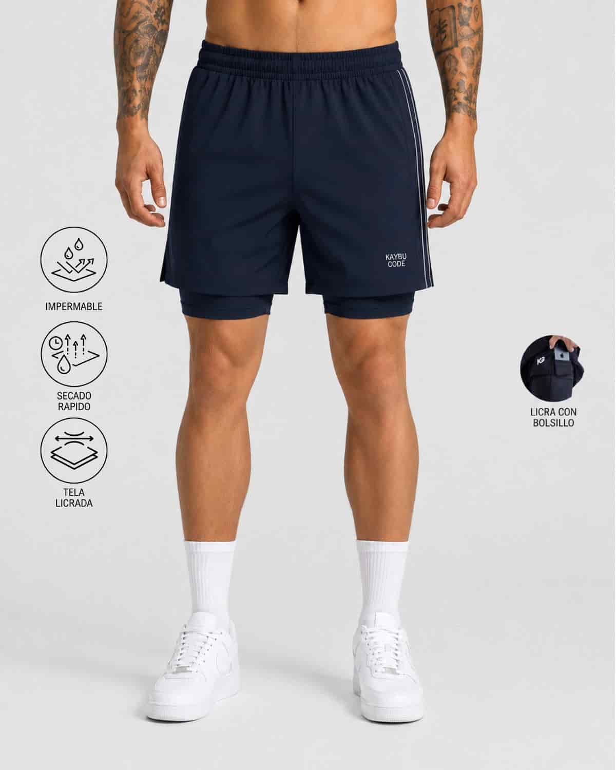 Pantaloneta Con Licra Y Bolsillo Kaybu Code┃KBMEN RF.435 - miniatura 2