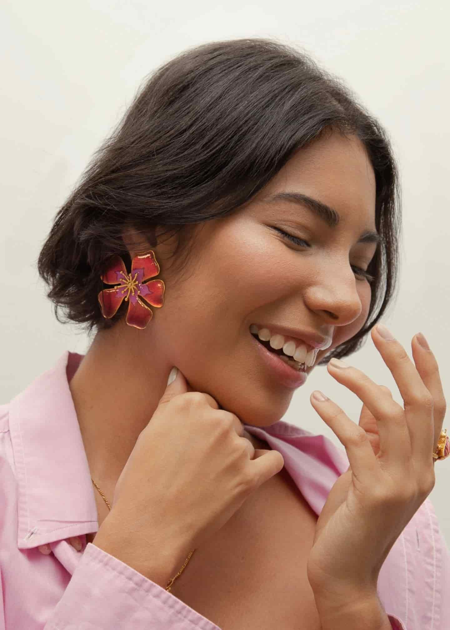 Aretes Aurora Maxi Burgundy - miniatura 3