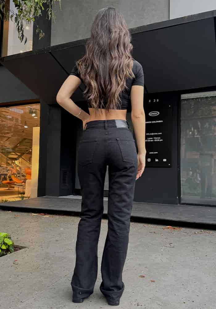 Jeans Straight Leg Negro - miniatura 5