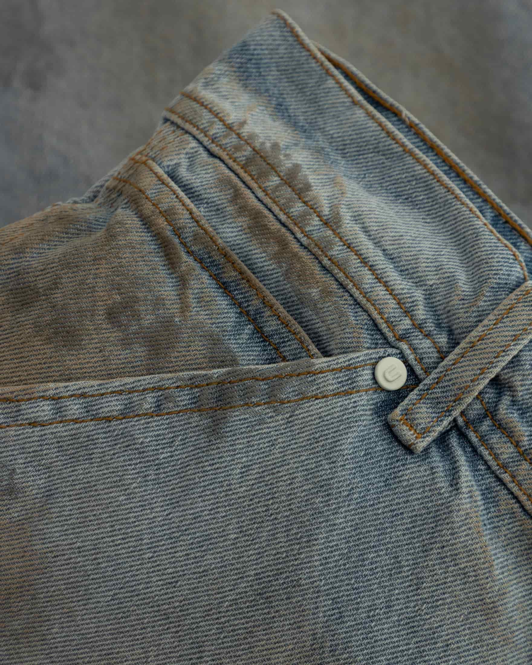 Echoes U Star Wide Jeans Washed Blue - miniatura 6