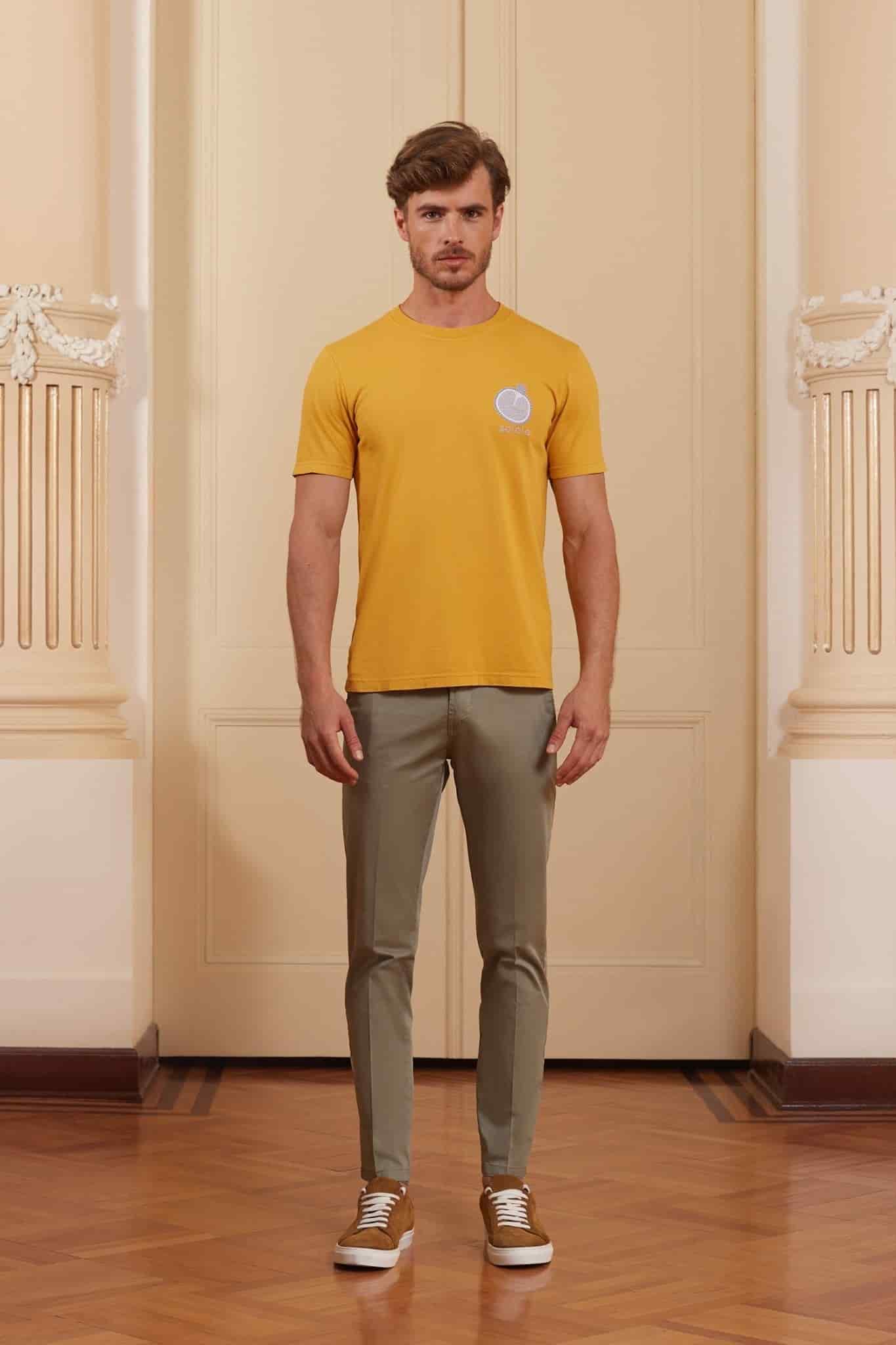 Men's cotton t-shirt yellow bastión - miniatura 2