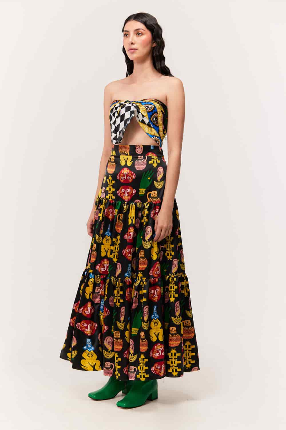 Maxi Falda / Estampado Figuras Sentido Precolombino - miniatura 2