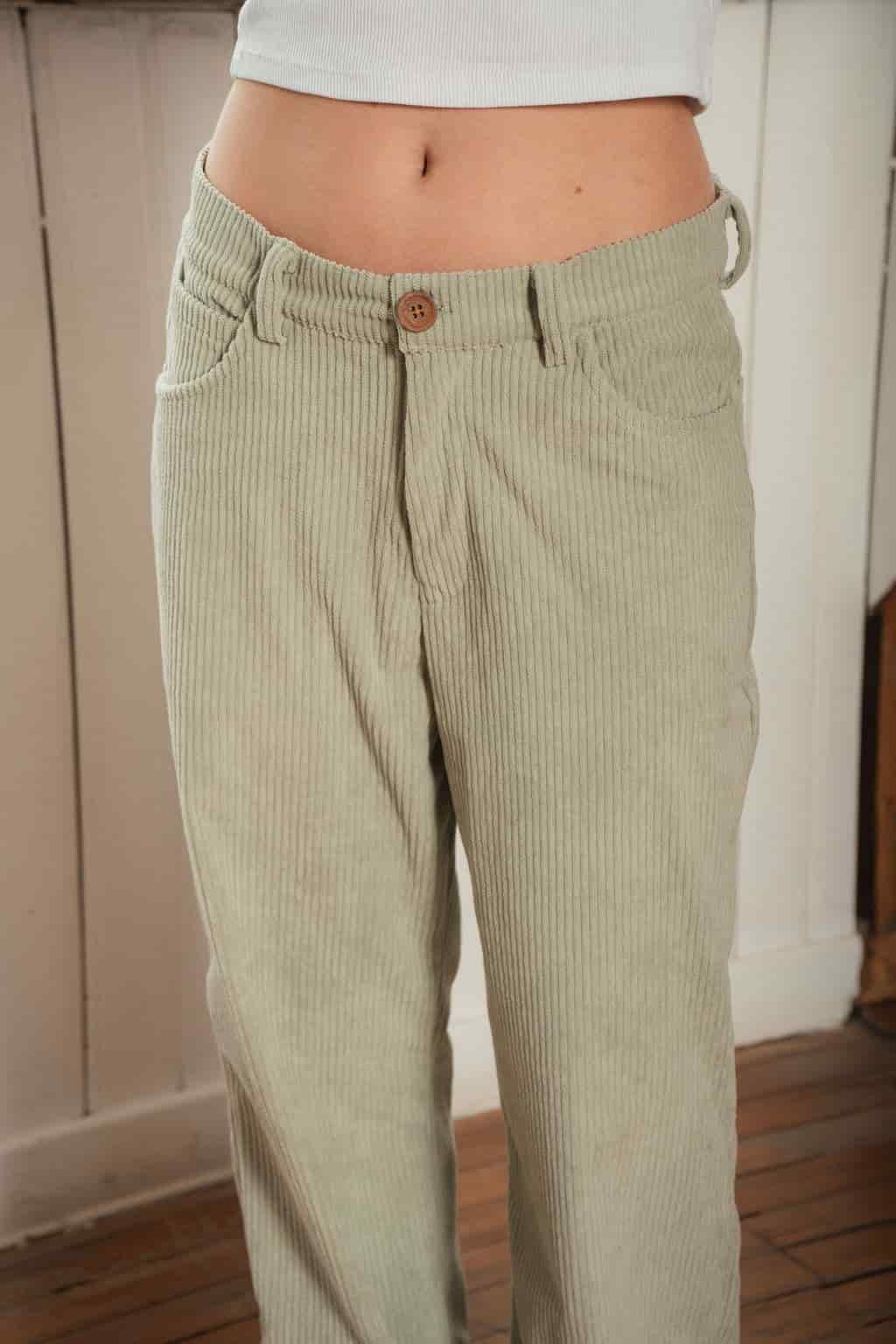 pantalones pana verde menta - miniatura 5