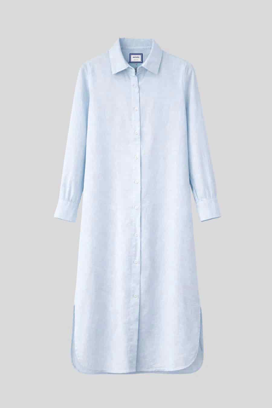 Women's dress linen martina light blue - miniatura 2