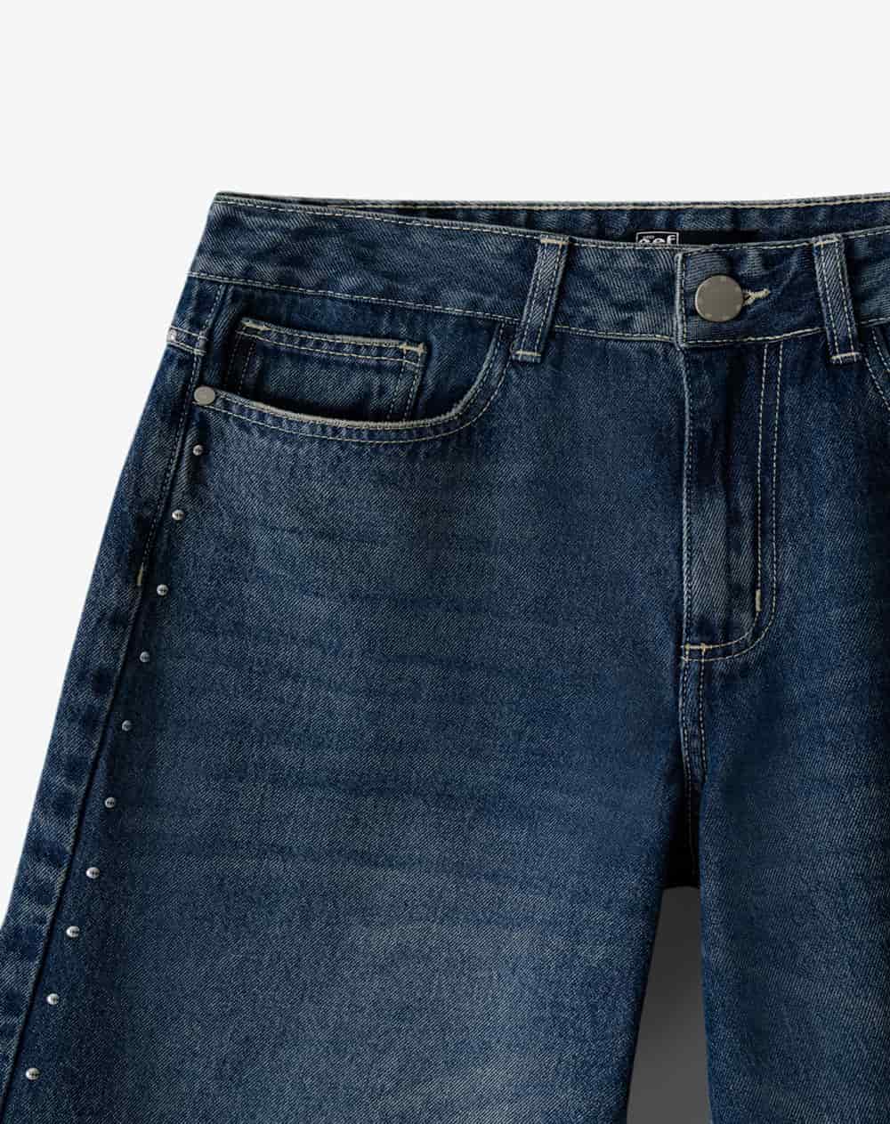 Bermuda loose índigo oscuro mujer - miniatura 2
