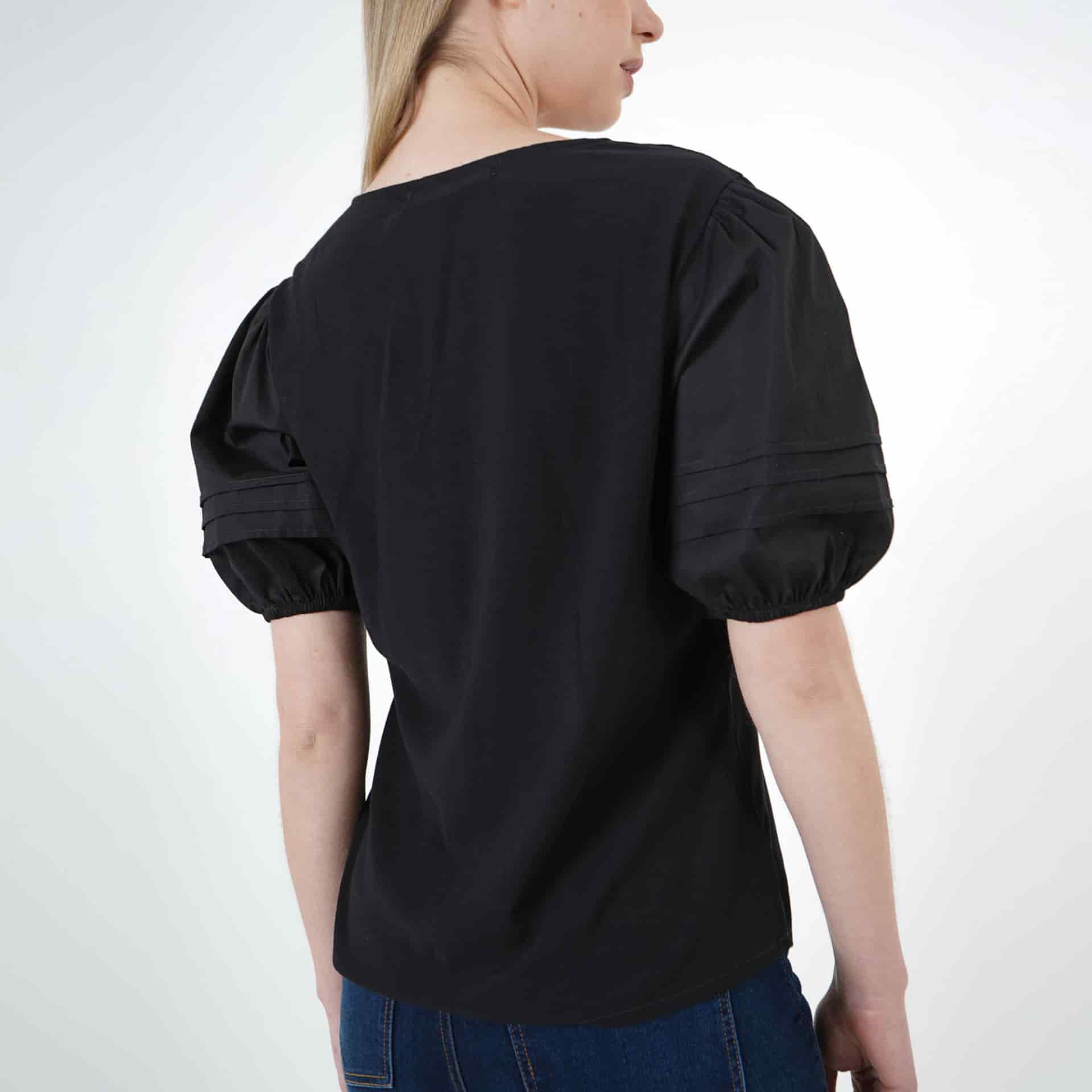 Blusa Cuello V Manga Corta Globo - miniatura 6