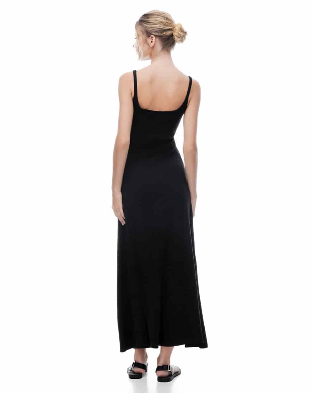 Vestido largo negro mujer - miniatura 2