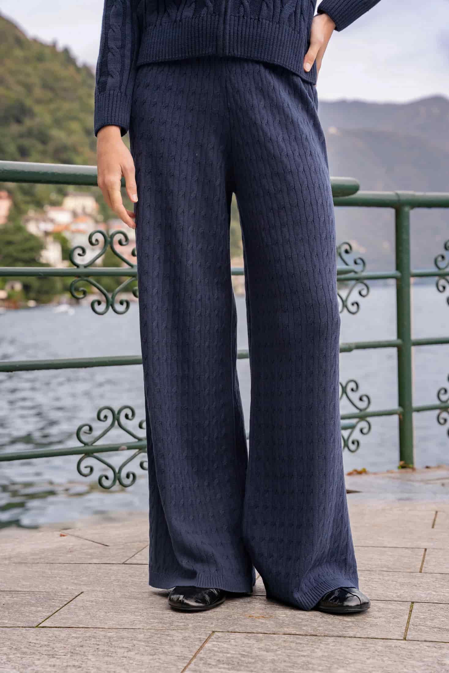 Pantalón Trenzado Mujer Azul Oscuro - miniatura 1