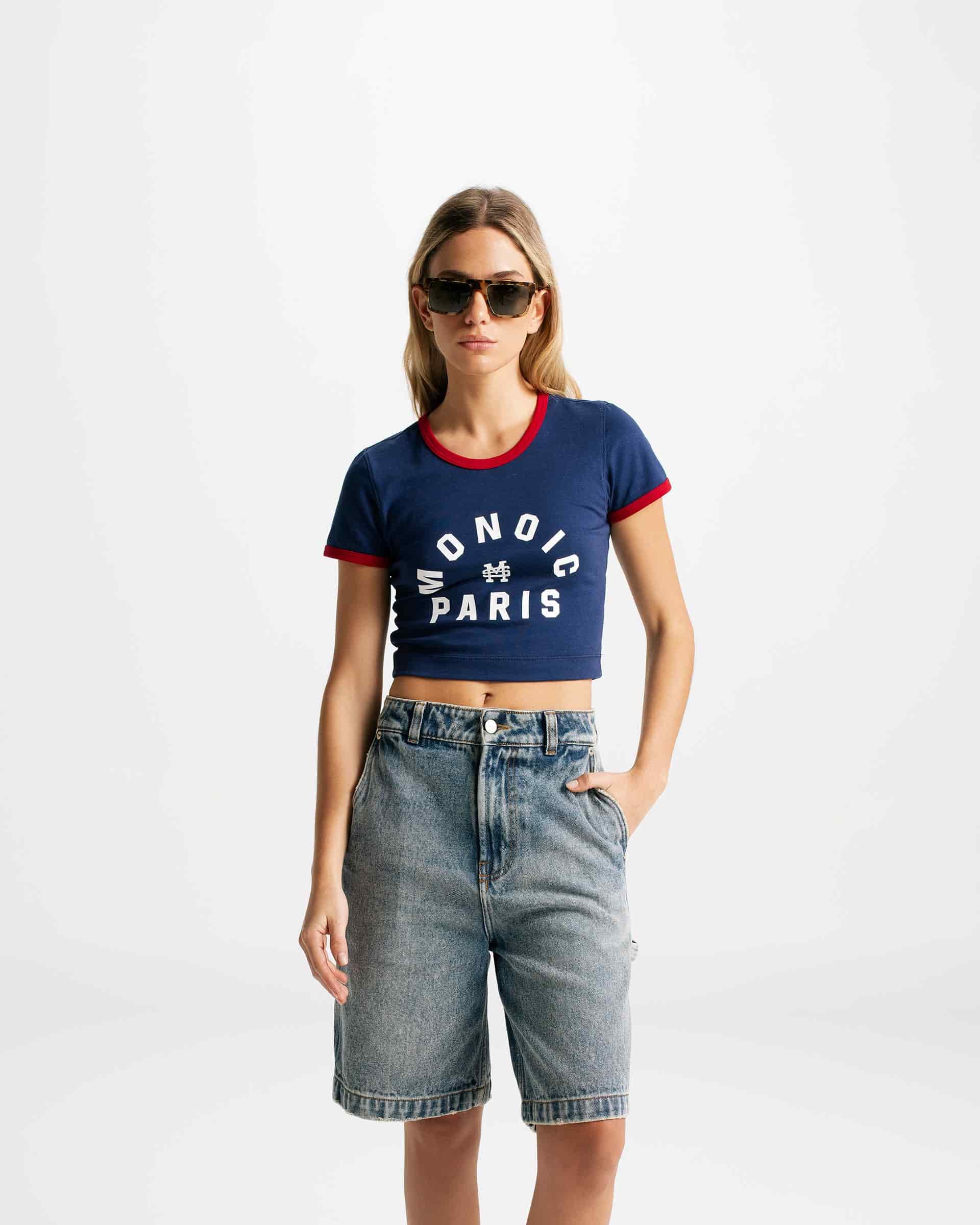Crop Top Monoic Paris - Azul Navy y Rojo - miniatura 2