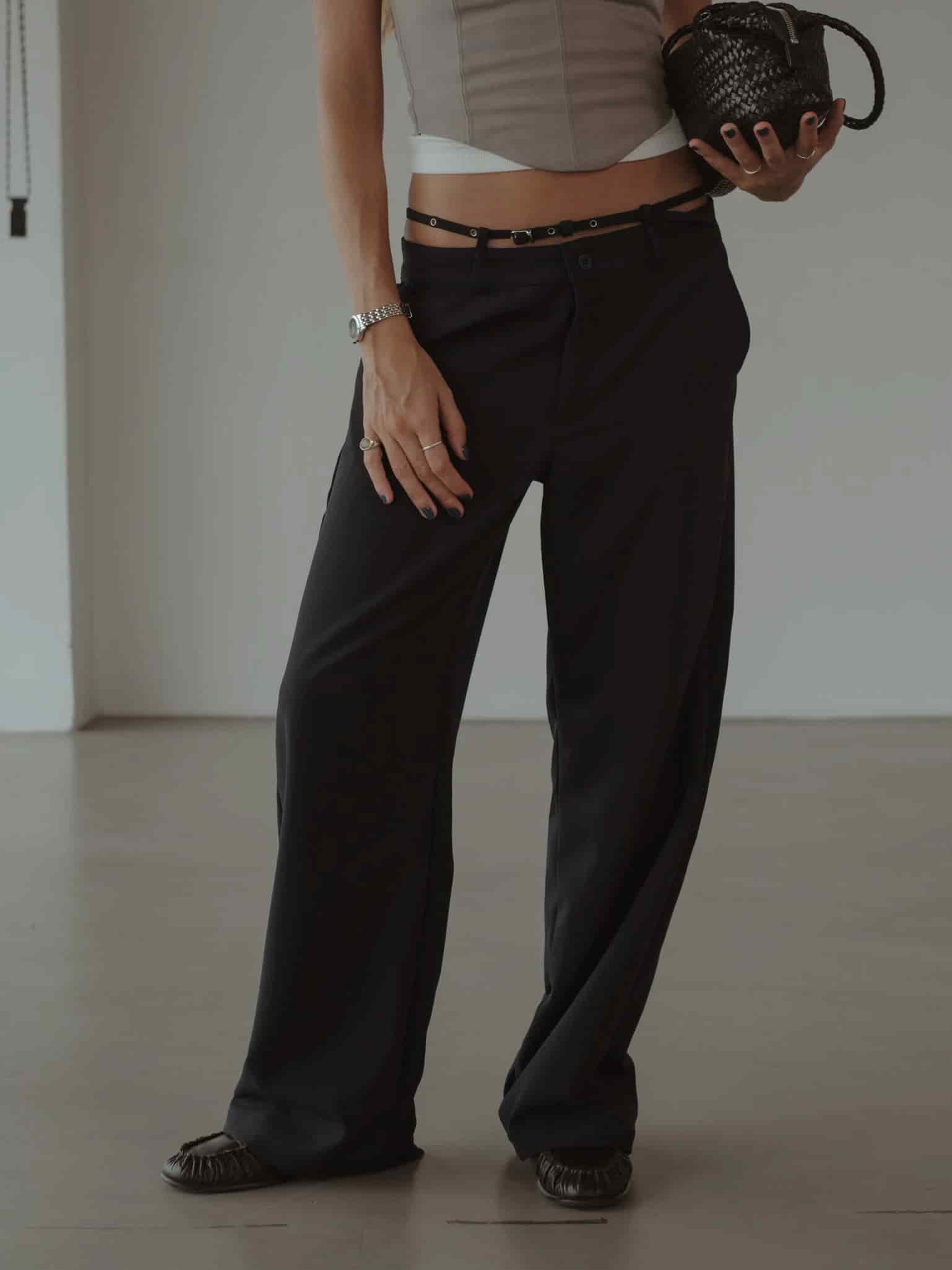 CROSS BELT TROUSER - BLACK - miniatura 1