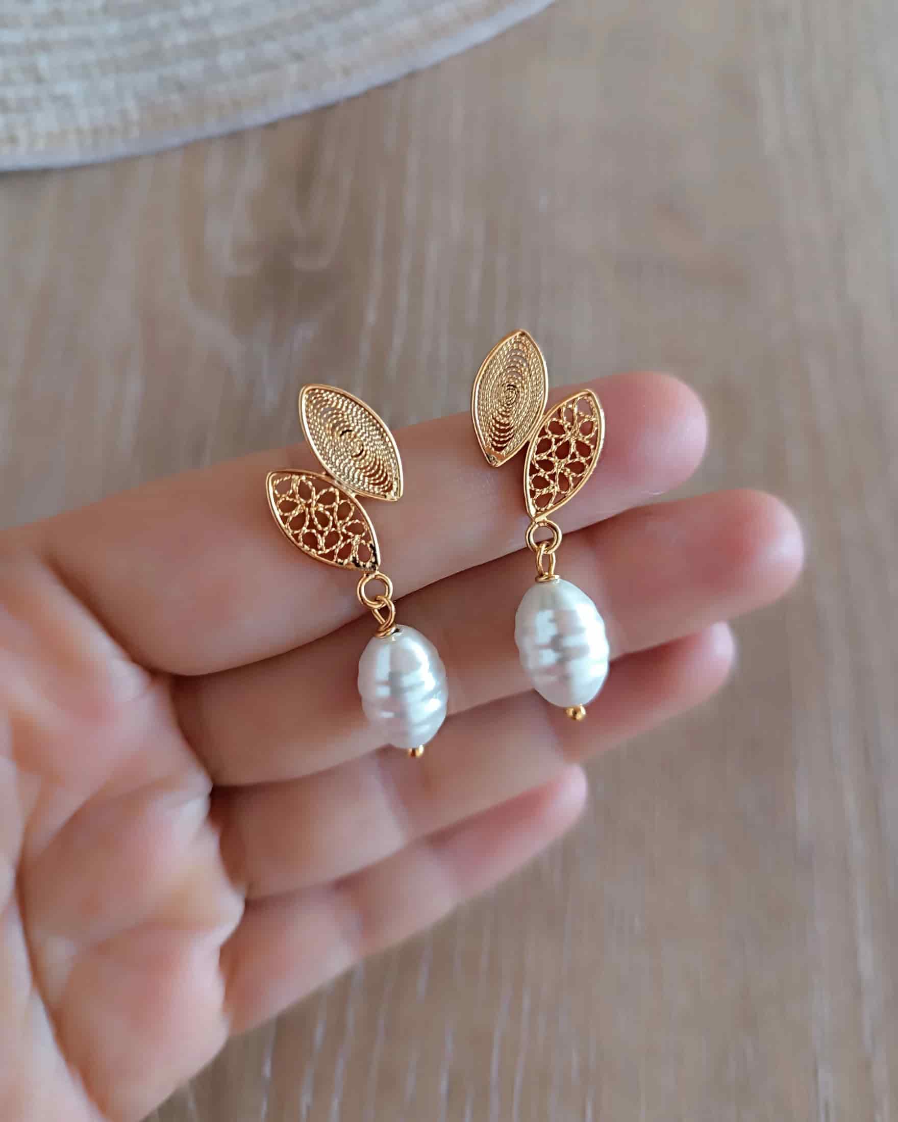 Aretes filigrana y perla Anastasia - miniatura 5