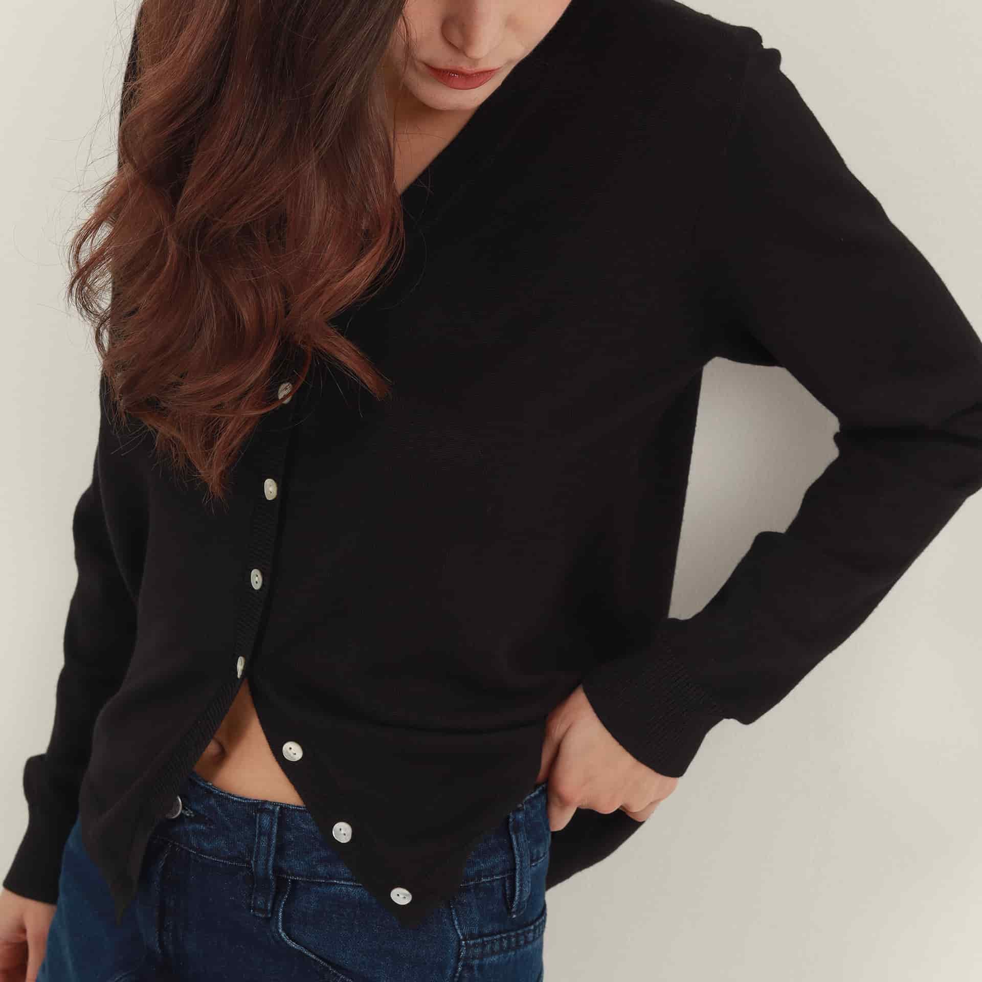Sweater cardigan con botones manga larga - miniatura 15
