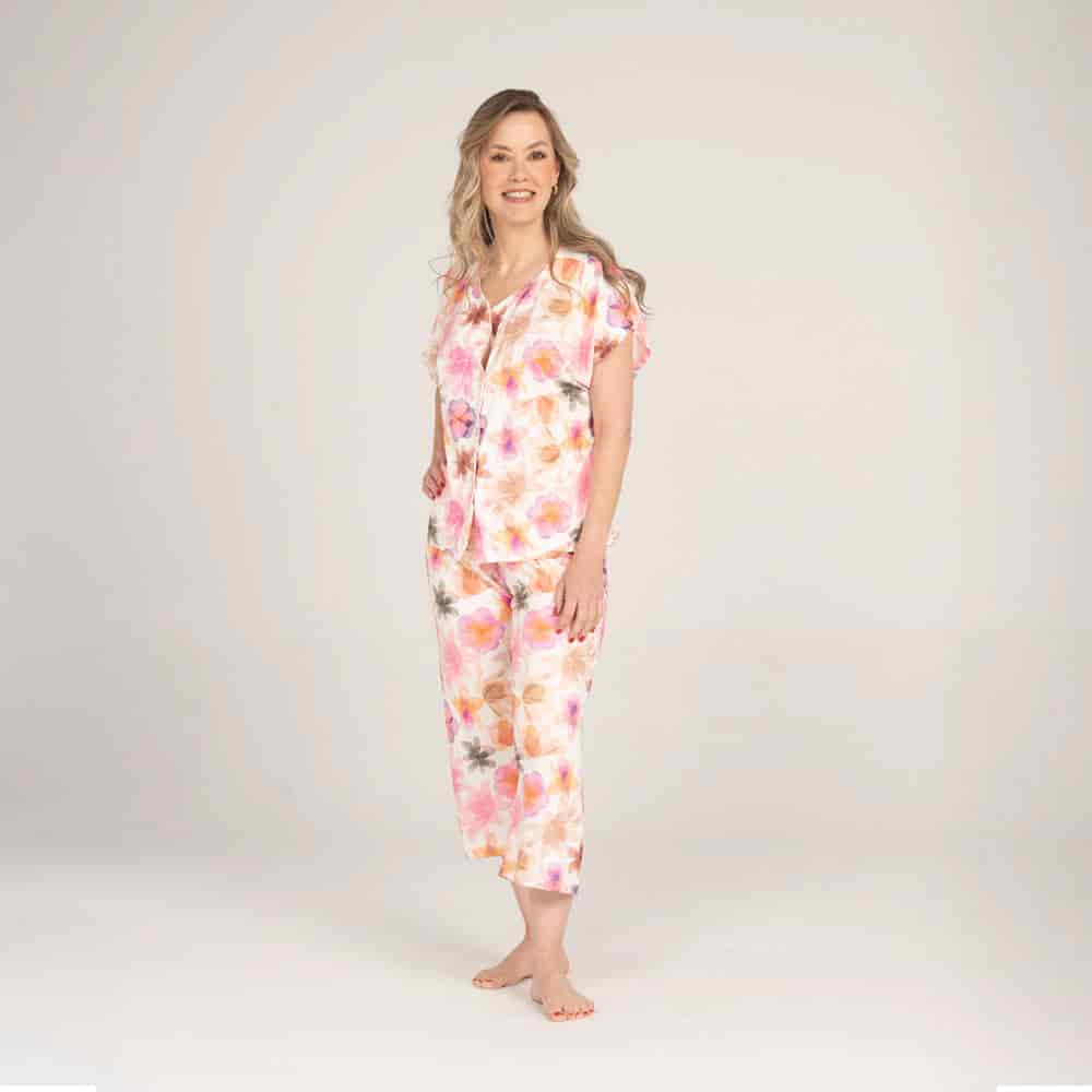 Conjunto de Pijama Pantalón Capri Óleo. - miniatura 1
