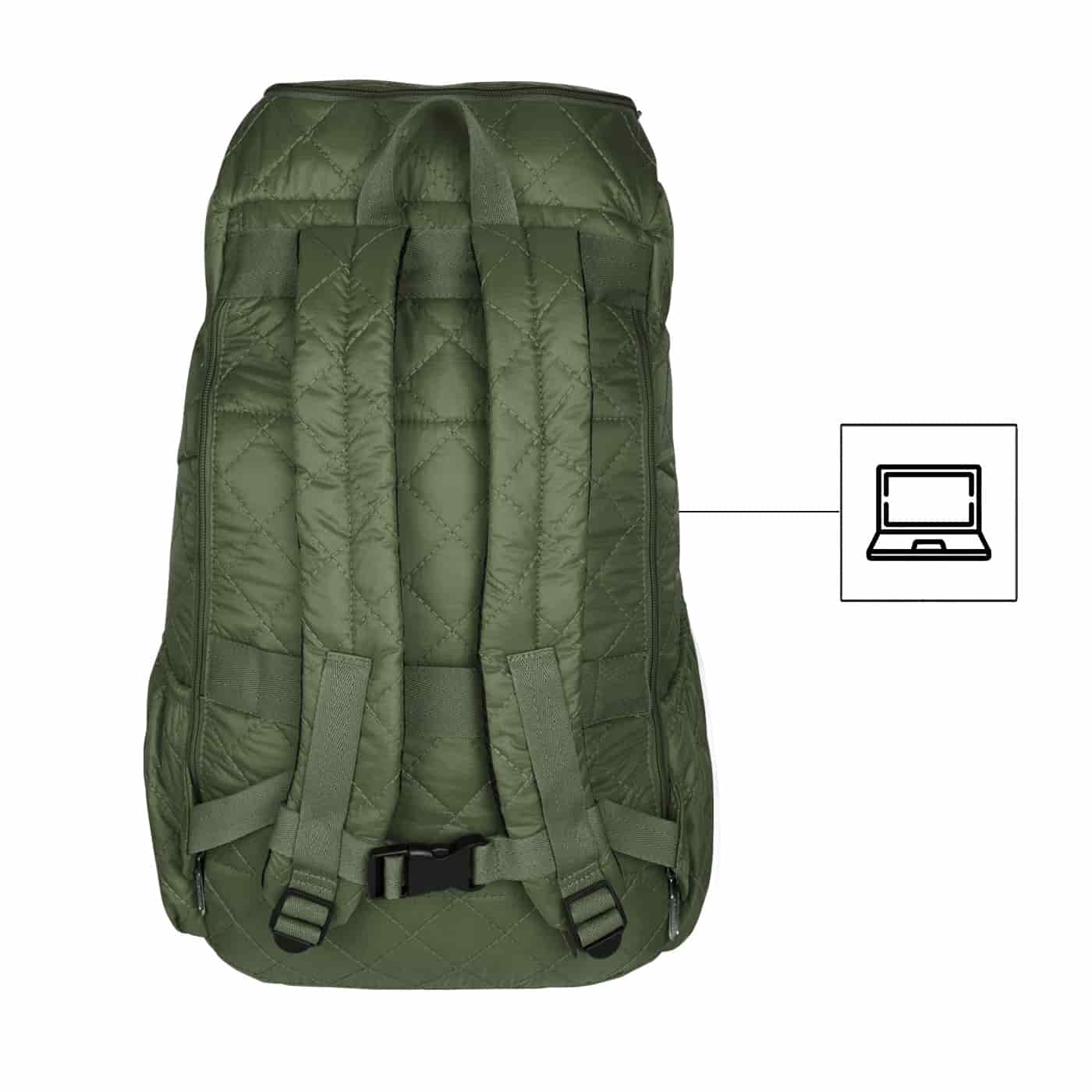 Morral Viajero Plegable Puffer Verde Militar - miniatura 4