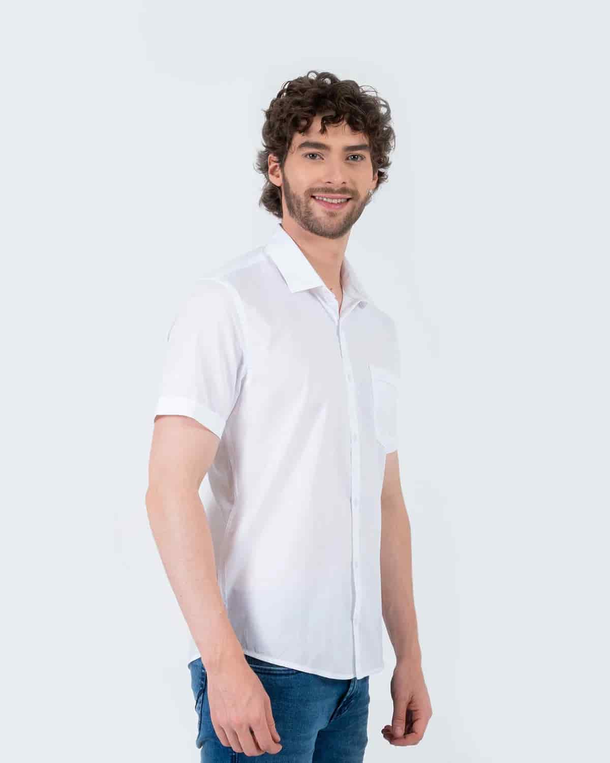 Camisa blanca manga corta para hombre - miniatura 88