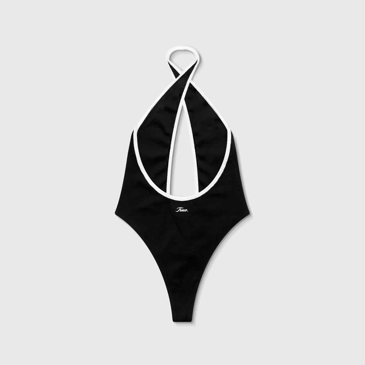 Shadow Halter Ribbed Bodysuit - Black - miniatura 6