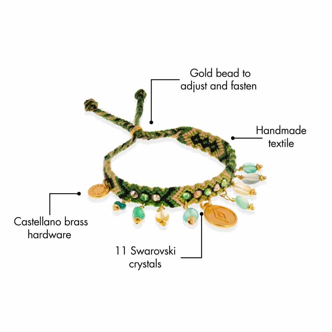 Kalepsu Wayuu bracelet - Nature Green - miniatura 6