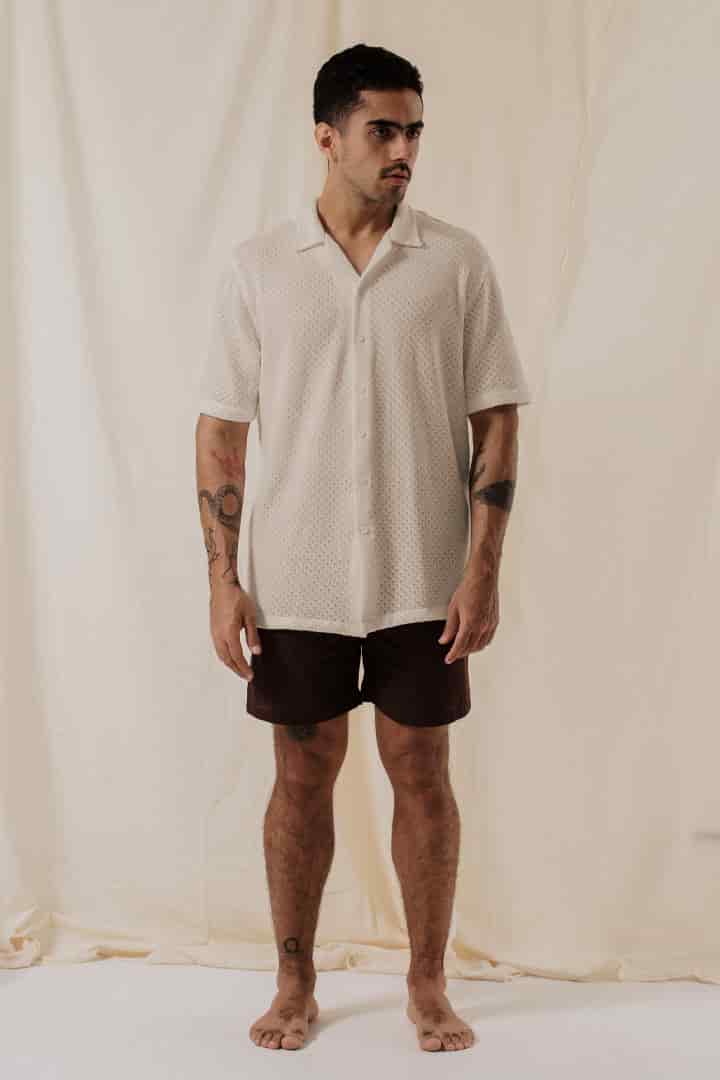 Camisa tejida beige - miniatura 3