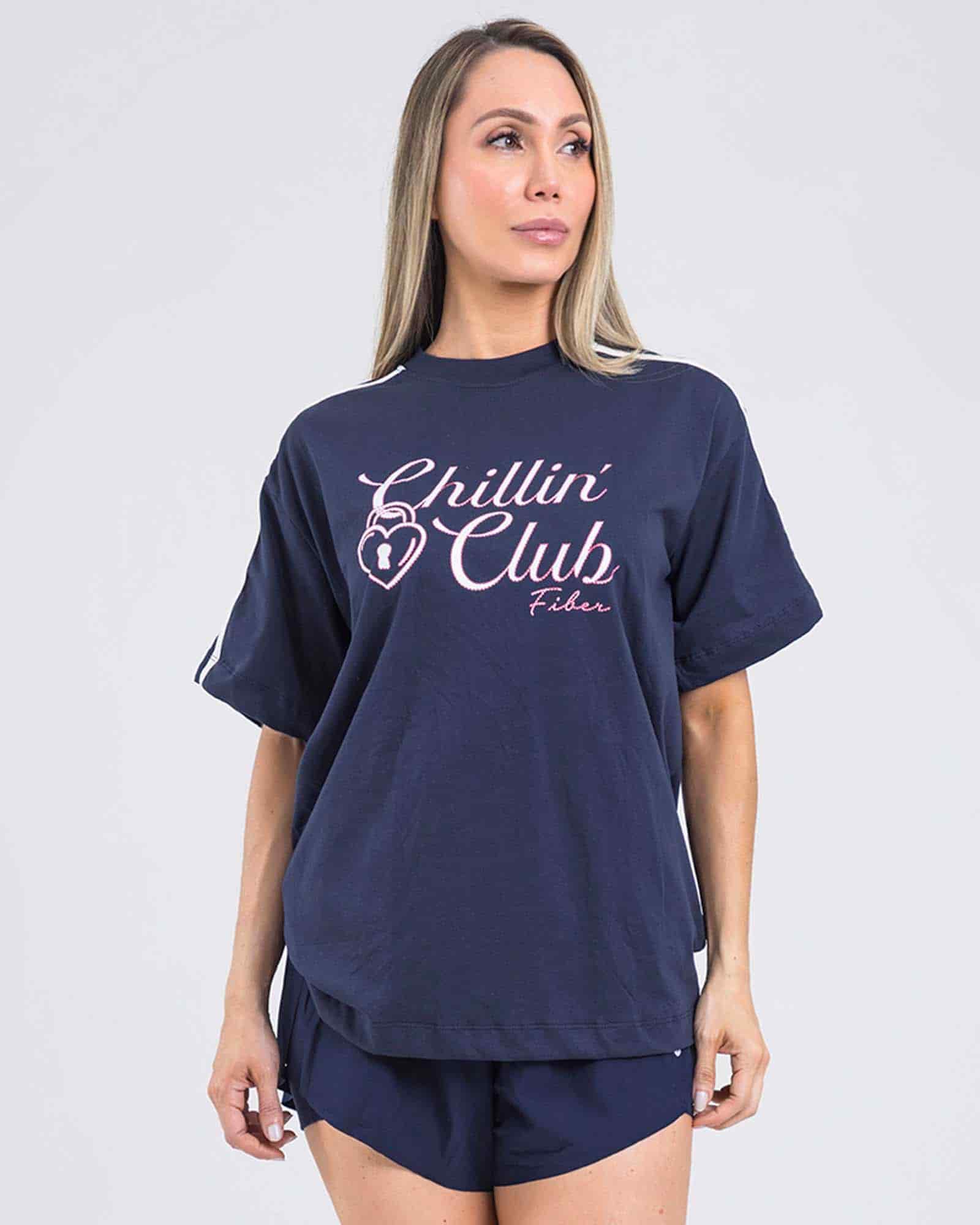 Camiseta oversize chillin azul navy lumen FIBER - miniatura 1
