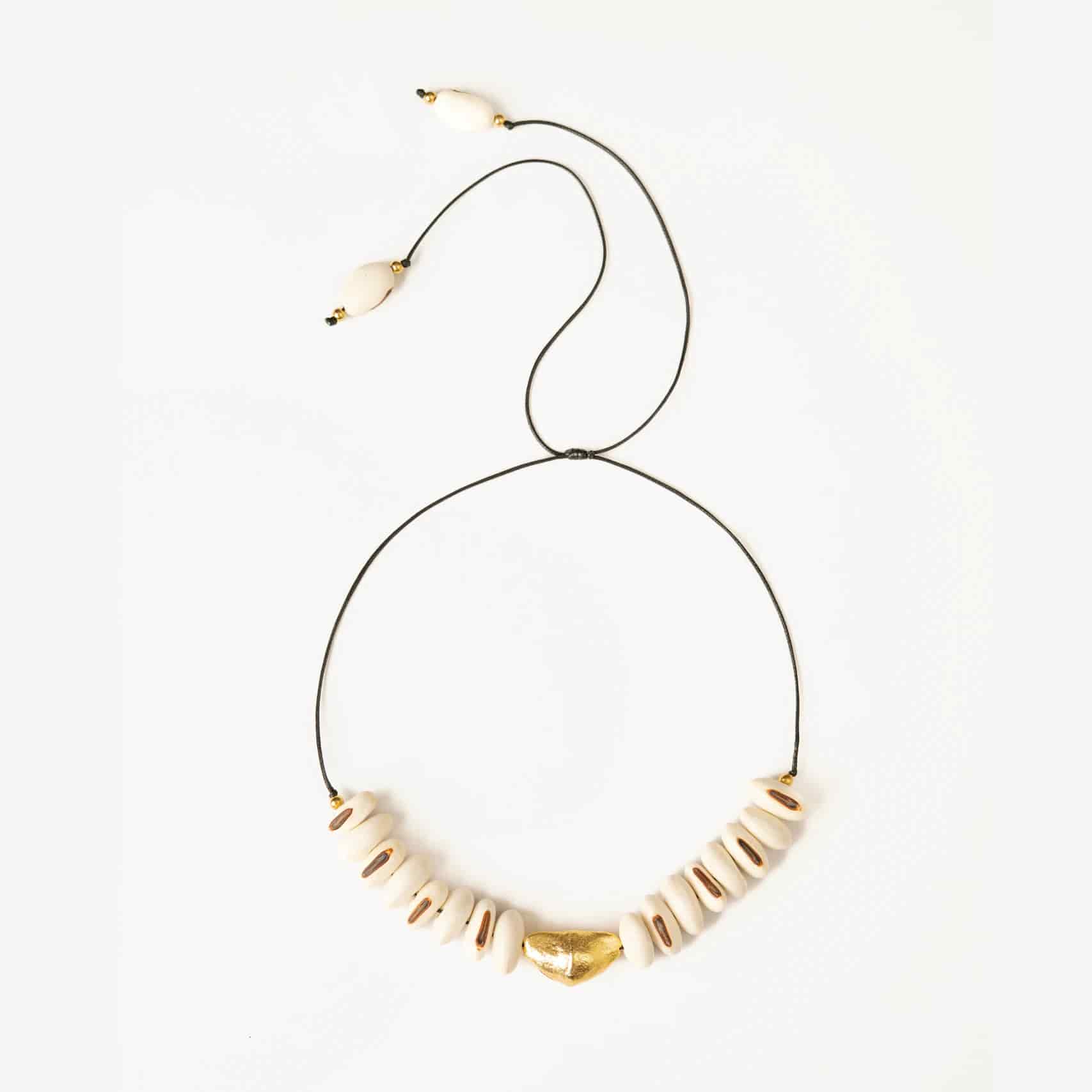 Collar Fruto Frijol Blanco - miniatura 2