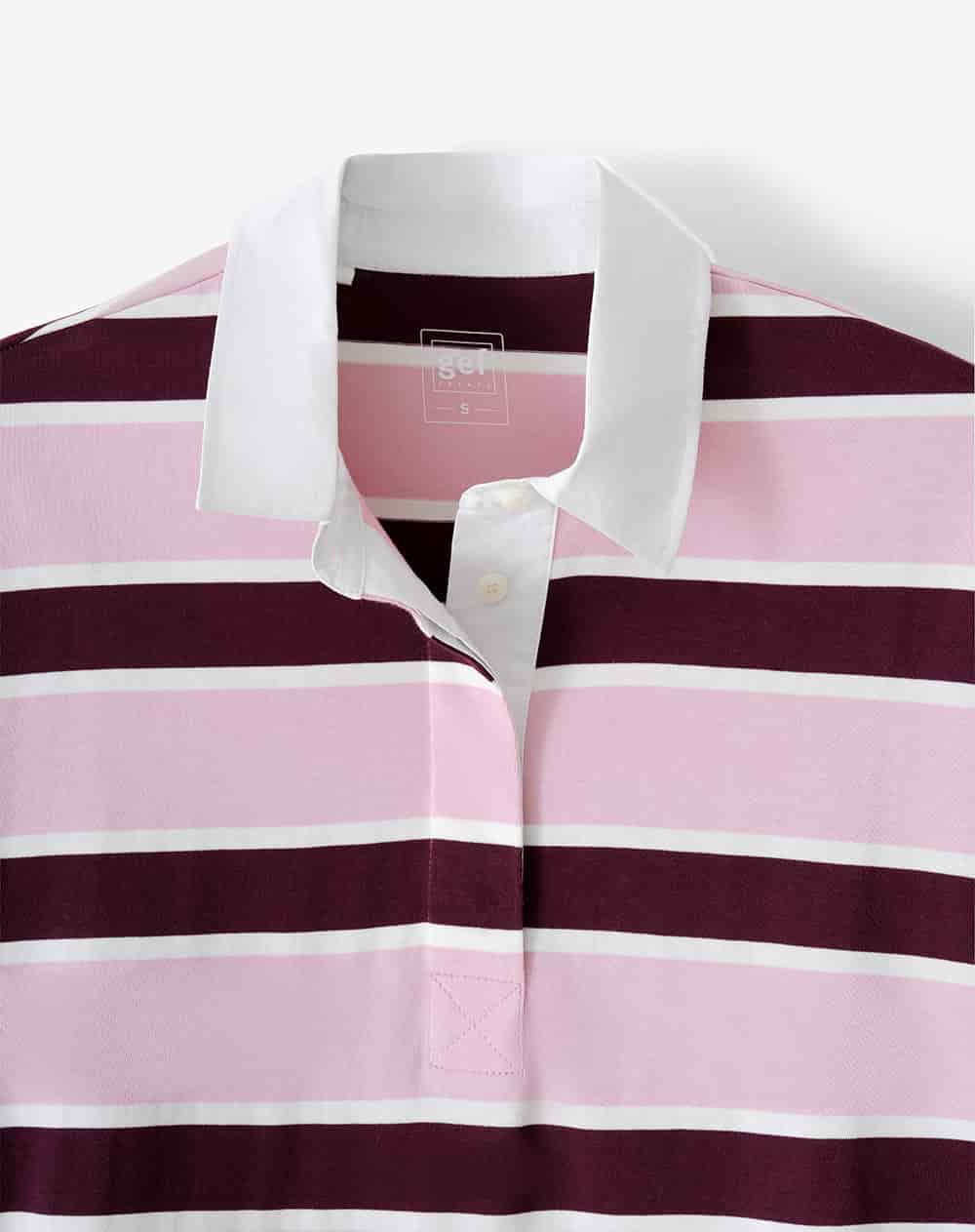 Polo manga corta oversize algodón rayas mujer - miniatura 7