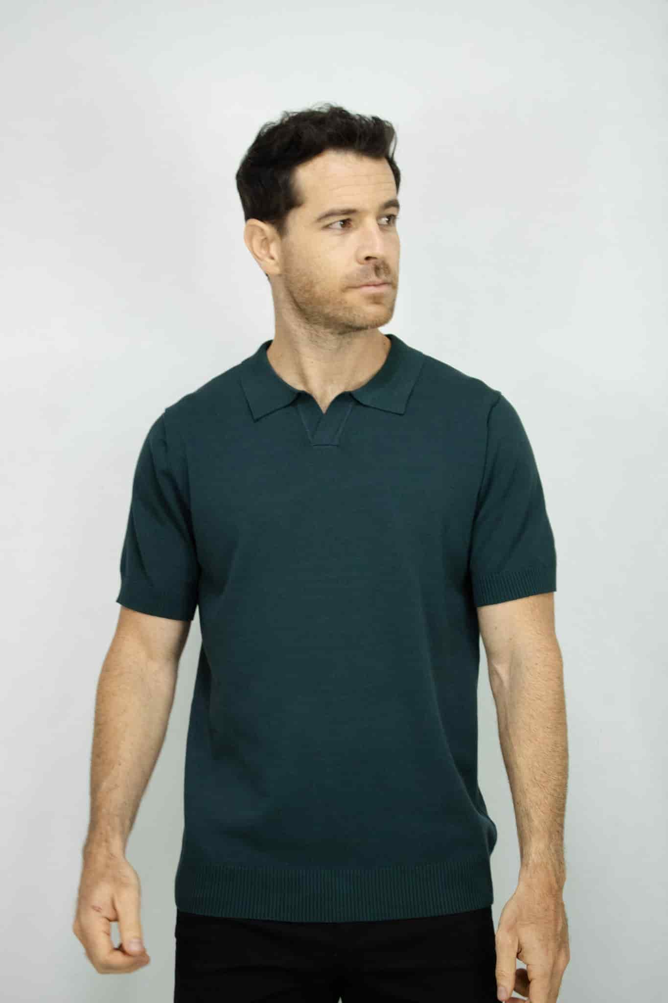 POLO TEJIDA VERDE OSCURO PARA HOMBRE - miniatura 1