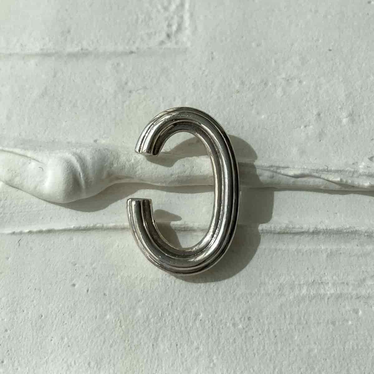 EAR CUFF PARALLEL PLATA - miniatura 2