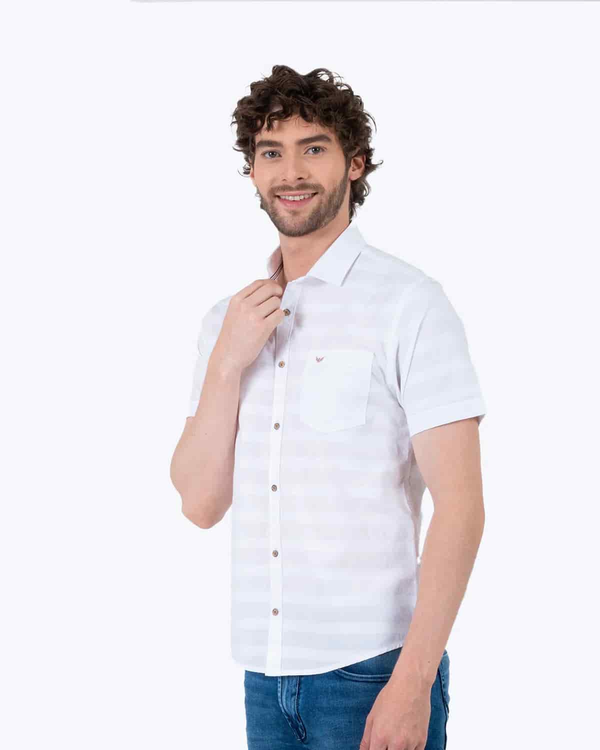 Camisa blanca manga corta para hombre - miniatura 43