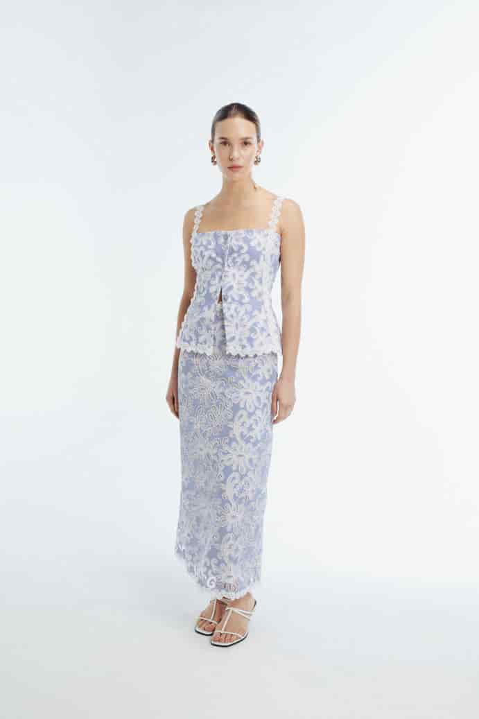NINA MAXI SKIRT BLUE - miniatura 1