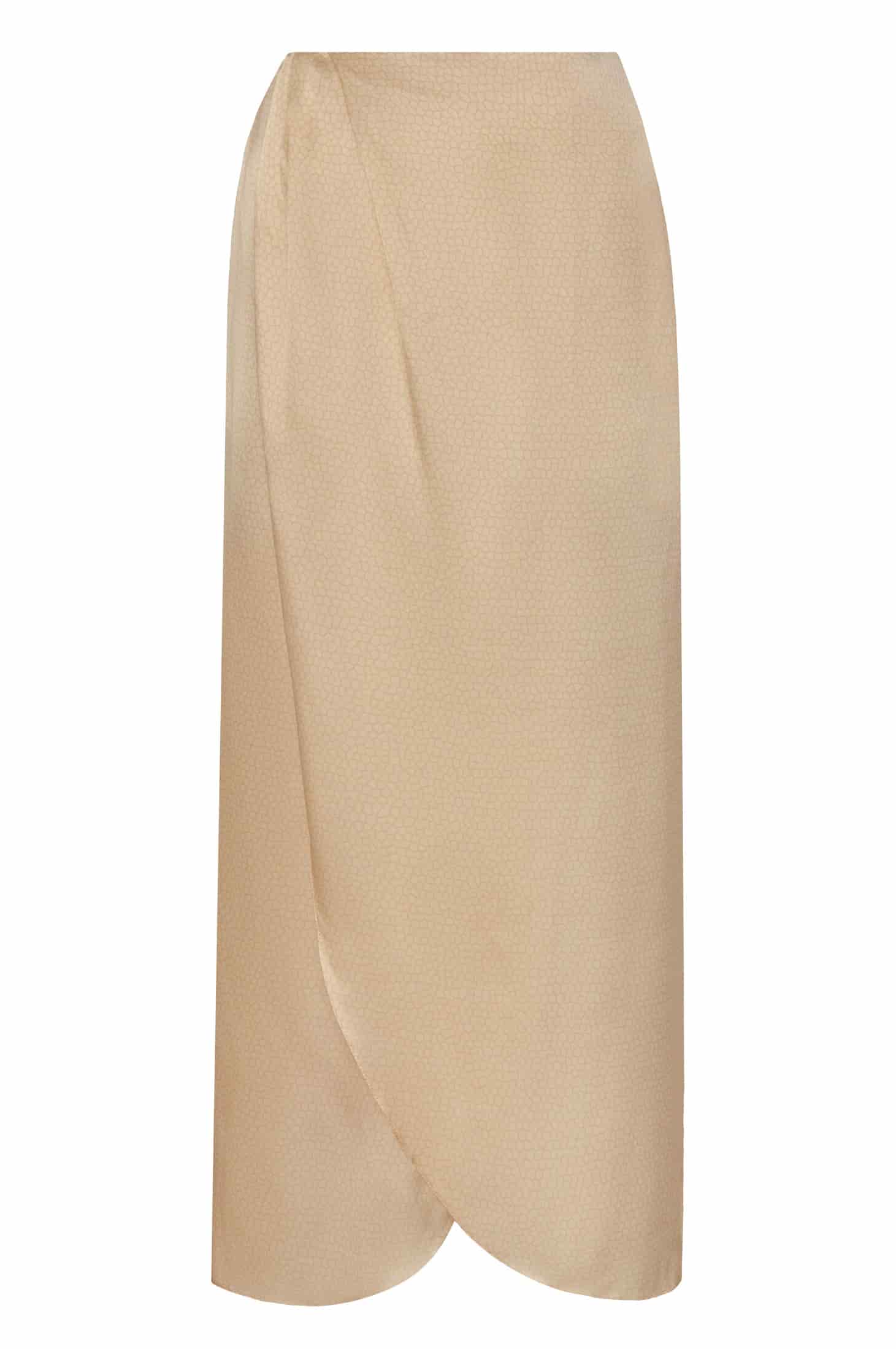 Amaime Satin Silk Midi Skirt / Butter Reptile - miniatura 1